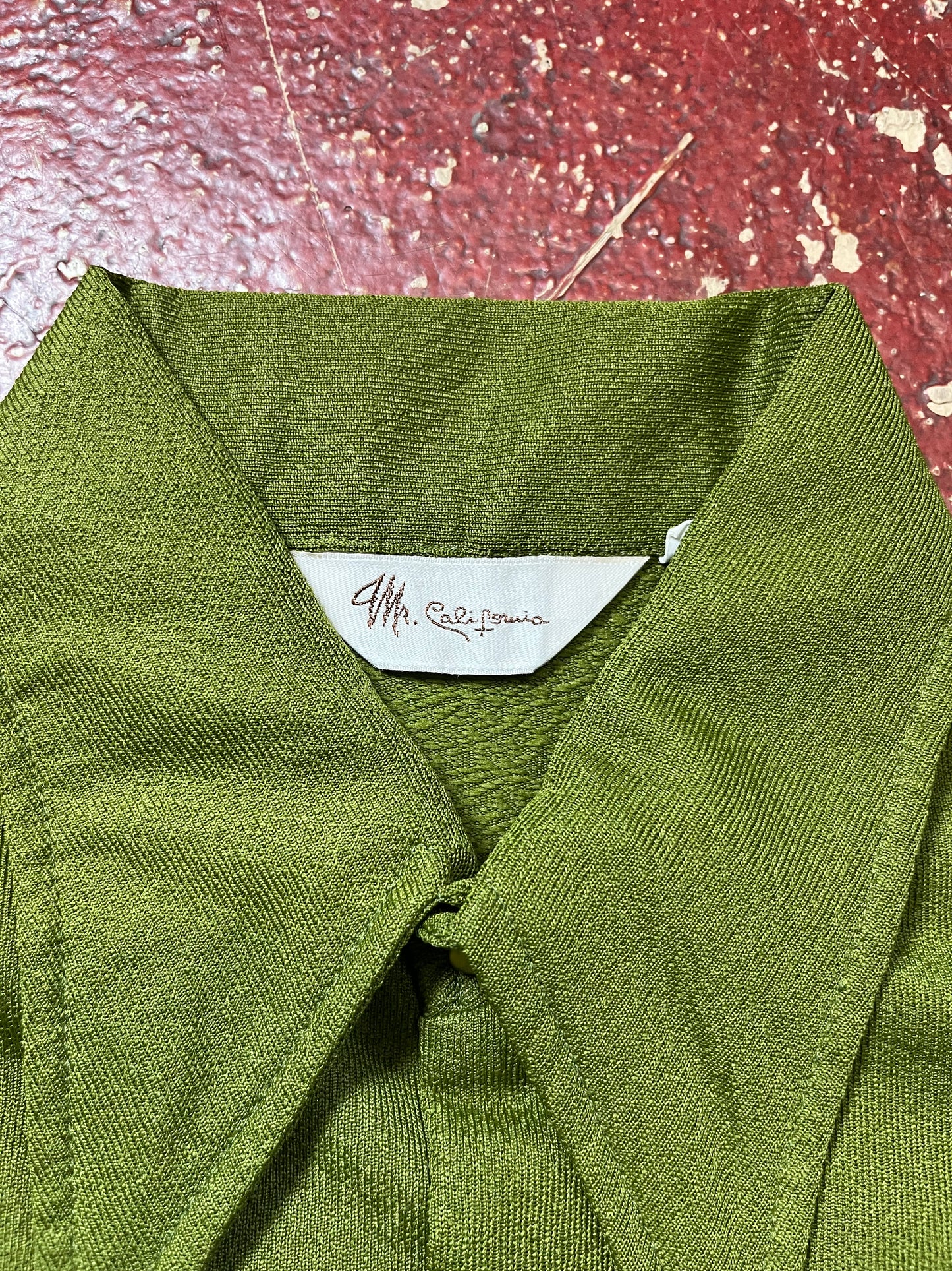70s Mr California Green Acrylic Polo