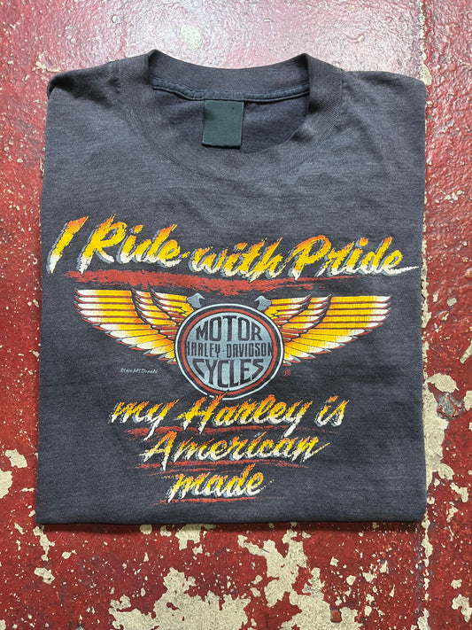 1984 3D Emblem Harley Davidson “I Ride With Pride” Tee