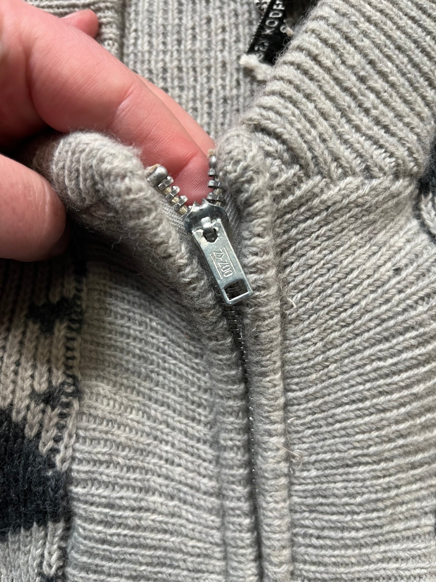 50s/60s Welgrume Crosses Full Zip Up Sweater