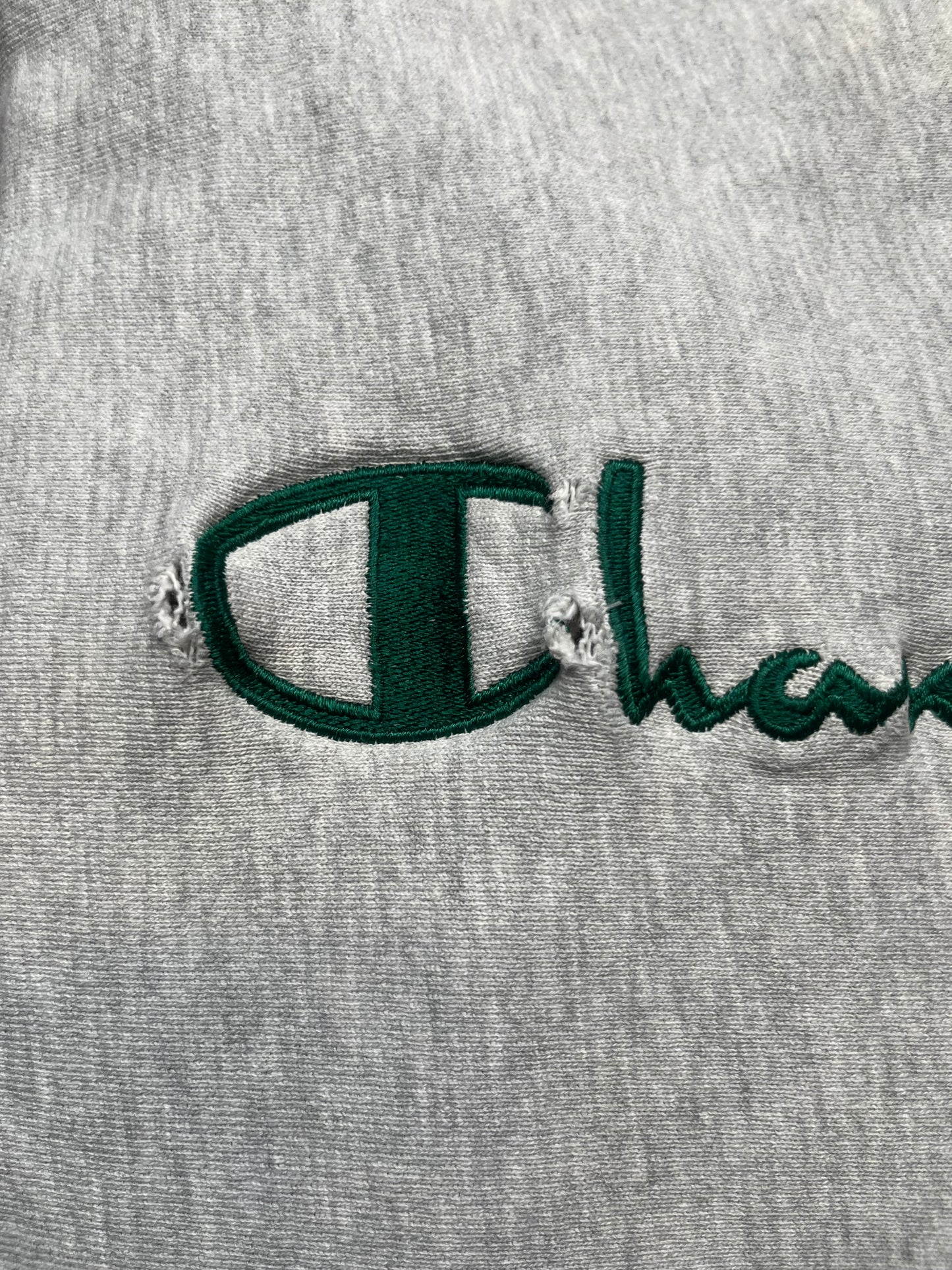 90s Champion Reverse Weave Green Spellout Crewneck