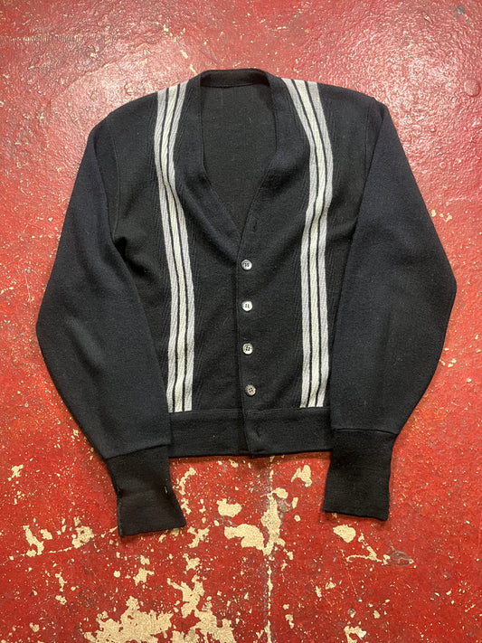 60s Black Striped Cardigan