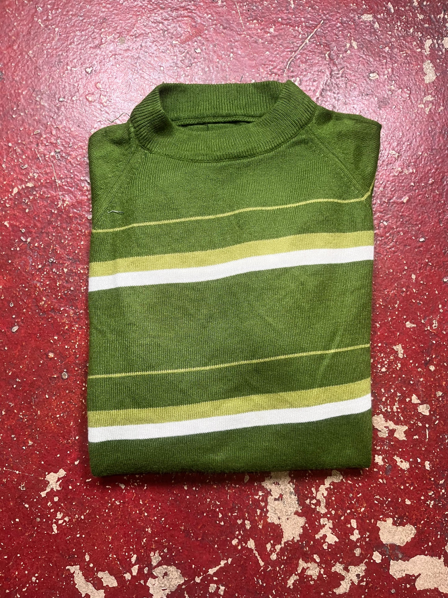 70s Green Acrylic Striped Tee