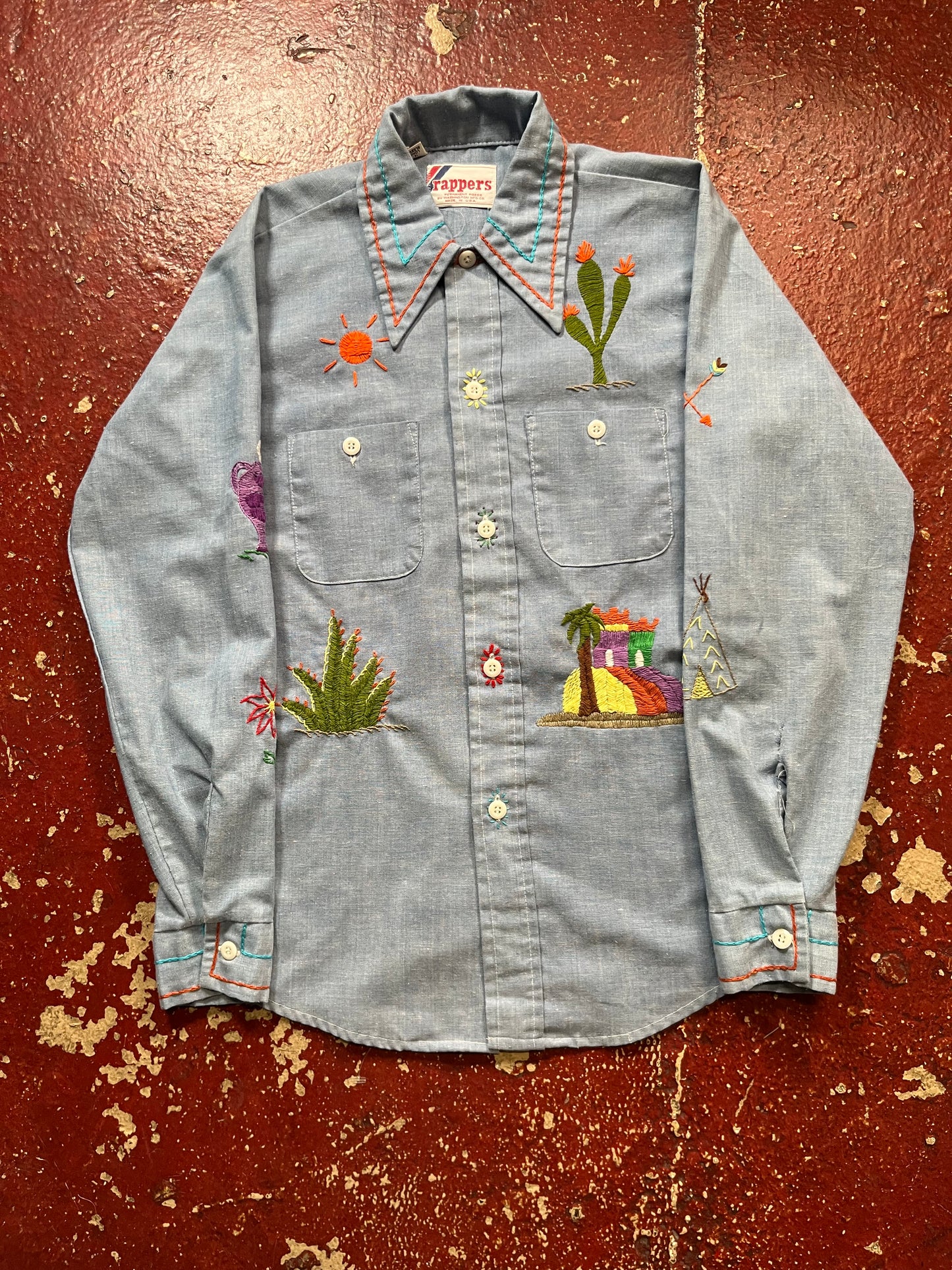 70s Rappers Wild West Chambray Long Sleeve Shirt