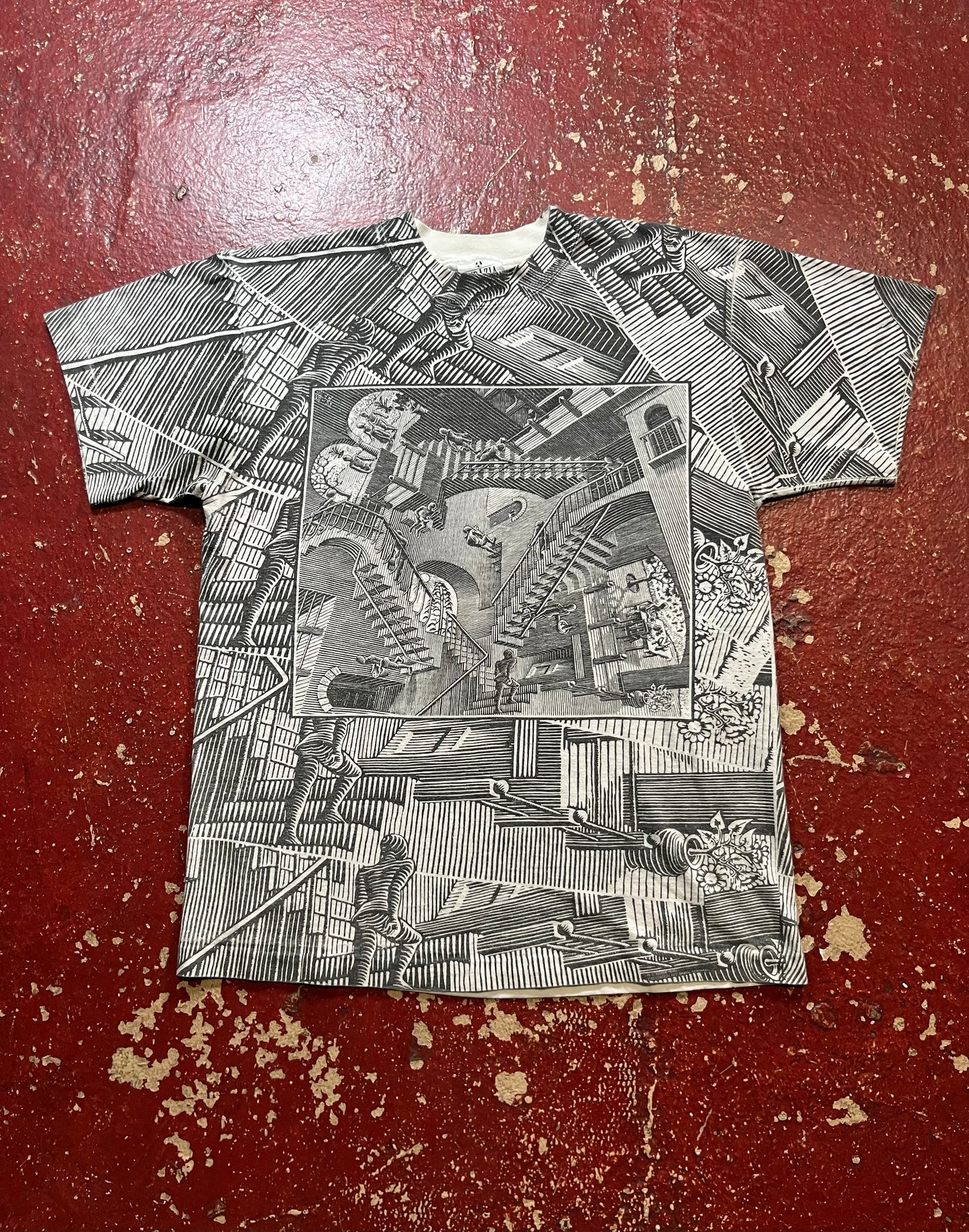 90s MC Escher “Relativity” AOP Tee