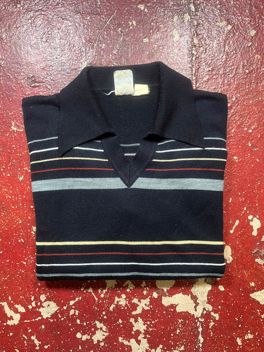 70s Kennington Black Vee Neck Sweater