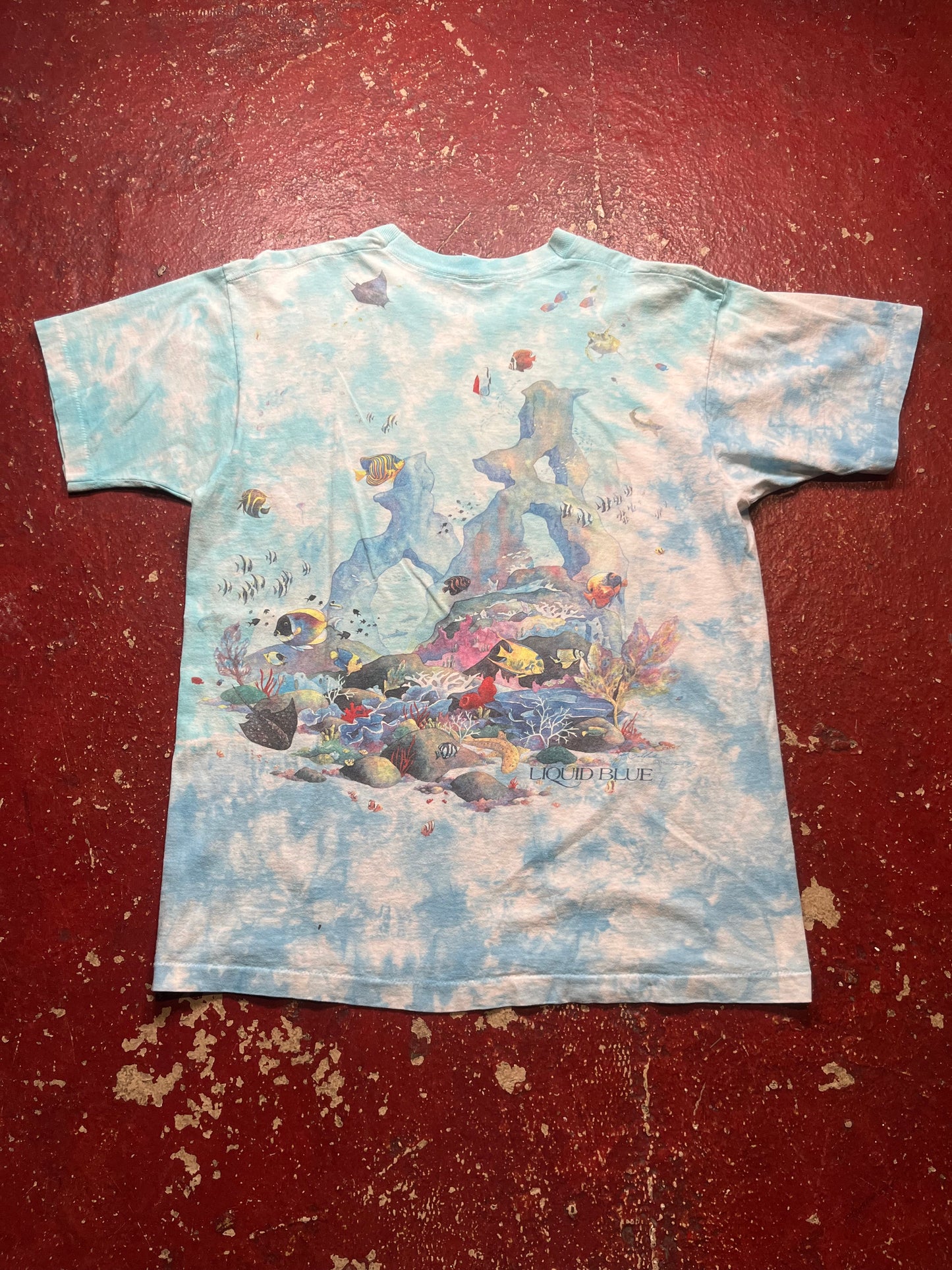 90s Liquid Blue Coral Reef Tee