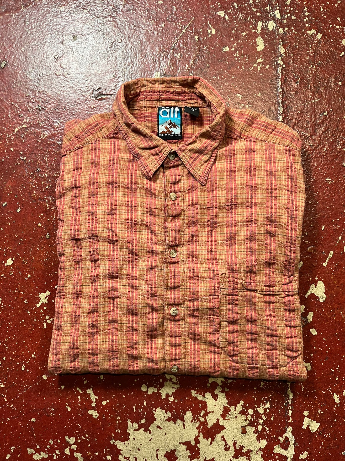 90s Alf Orange & Red Short Sleeve Shirt