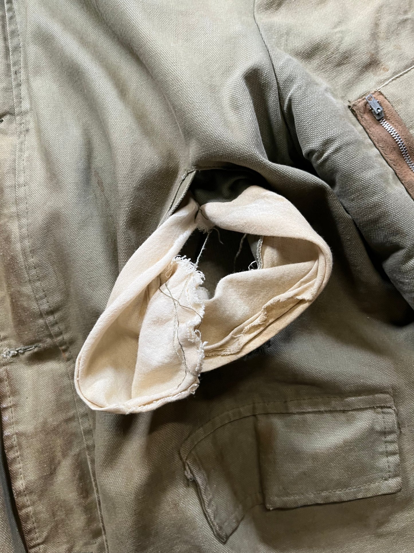 50s/60s Civilian Fur Lined Hooded Jacket