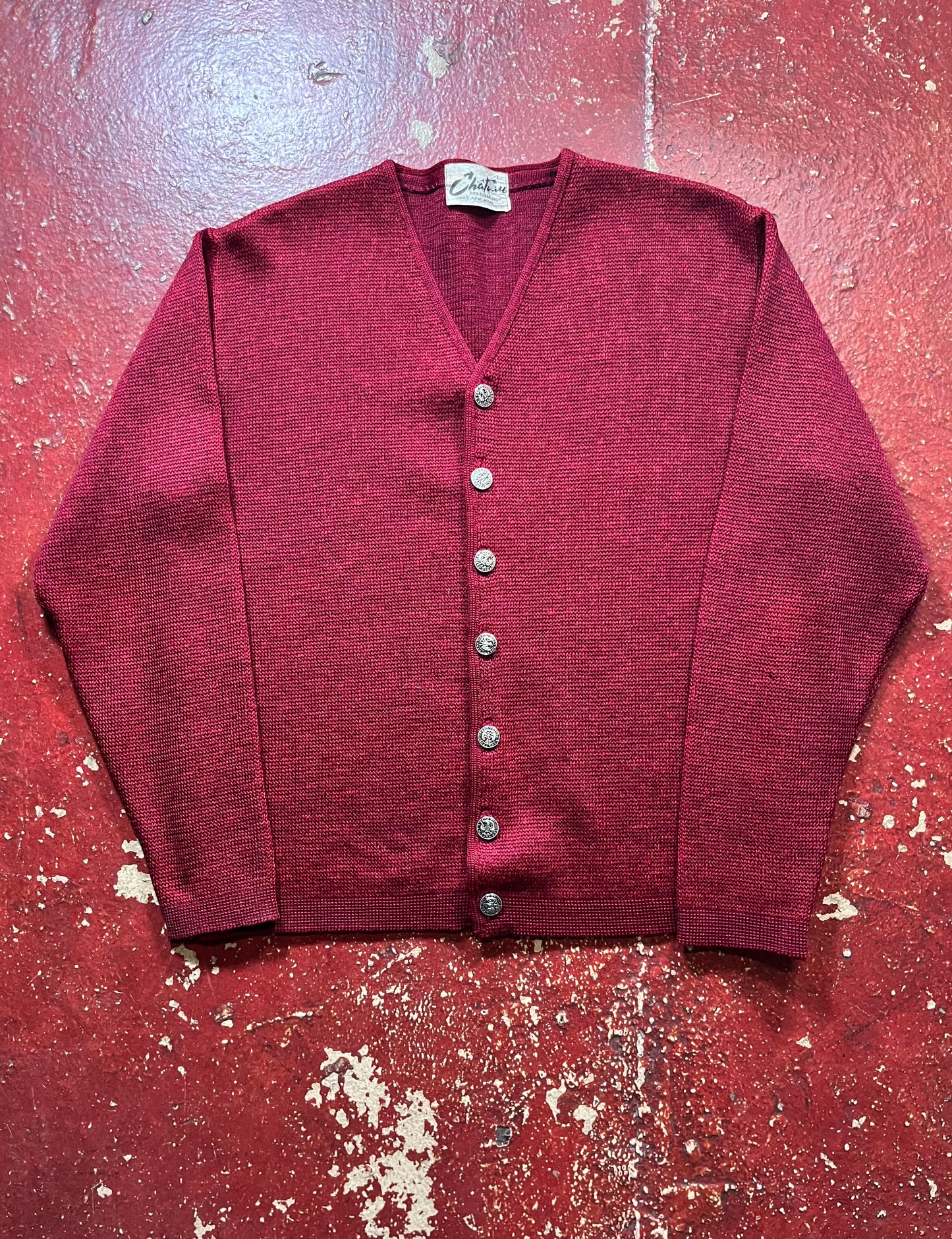 60s Chateau Red Cardigan