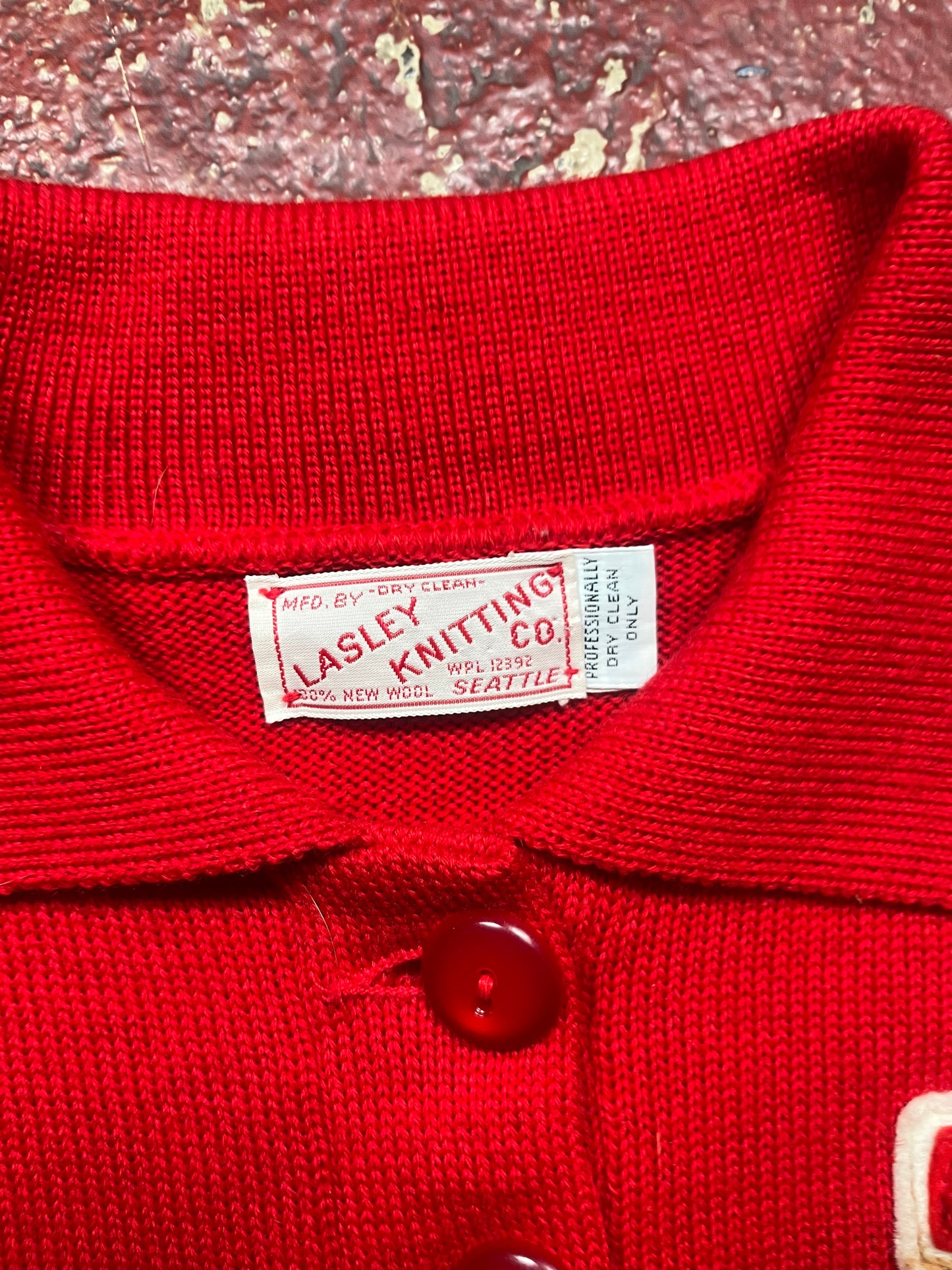 60s Lasley East High Quarter Button Up Sweater