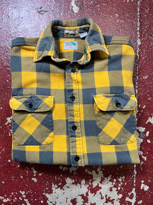 70s/80s Pine Grove Yellow & Black Cotton Flannel
