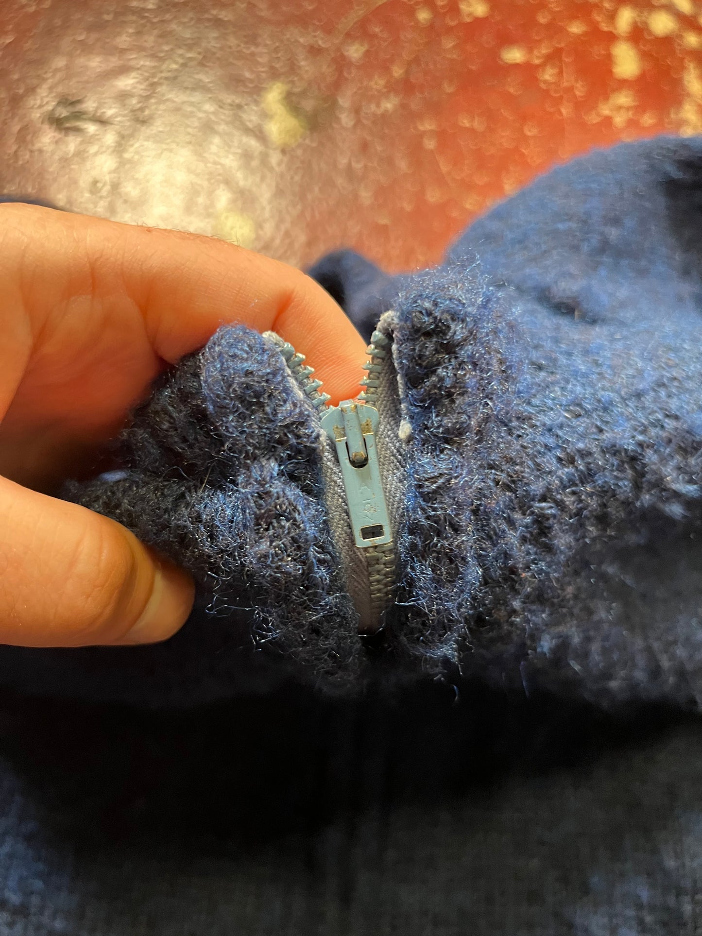 60s/70s Blue Full Zip Up Sweater