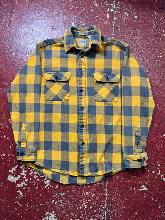 70s/80s Pine Grove Yellow & Black Cotton Flannel
