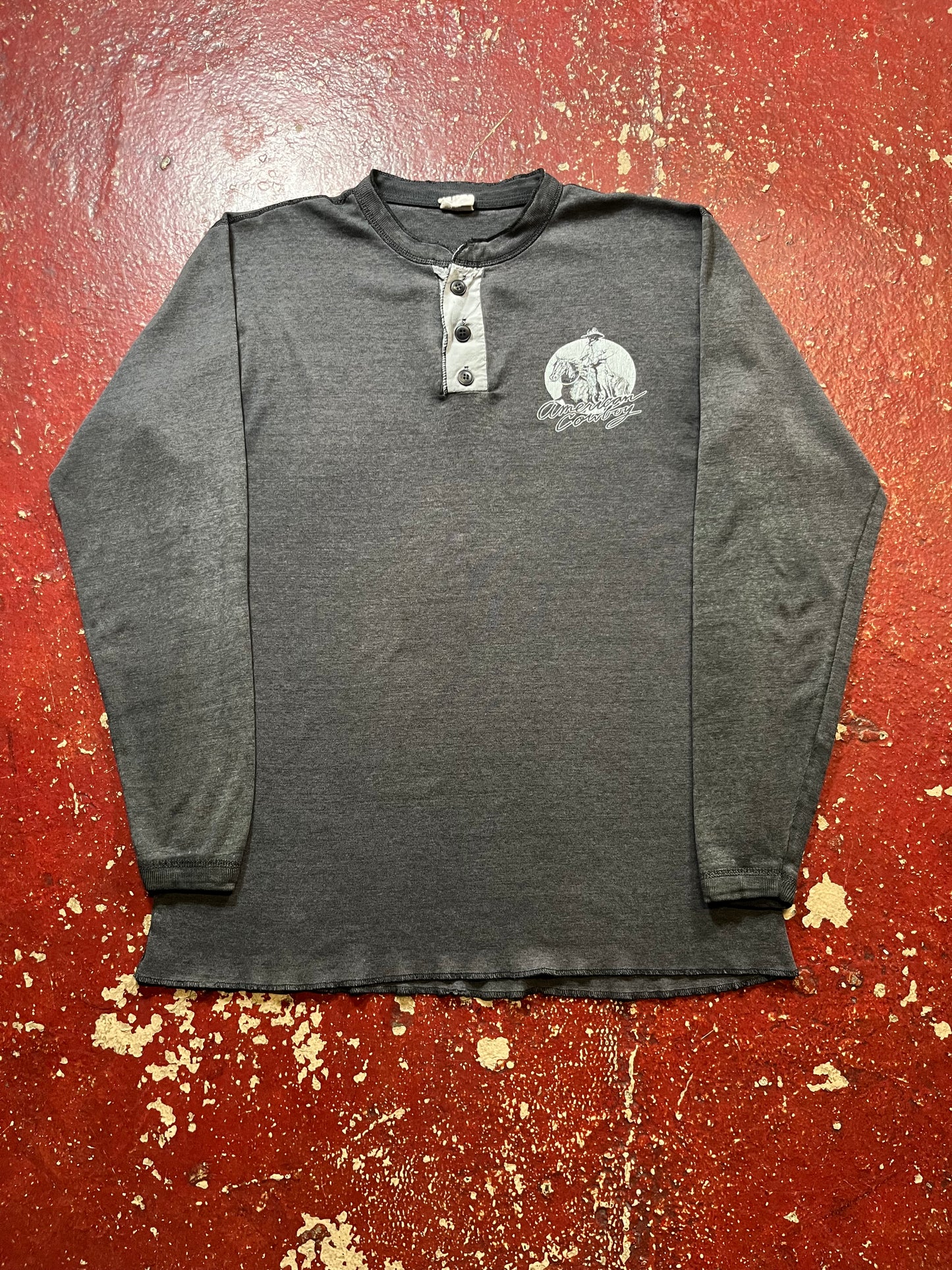 80s American Cowboy Henley Shirt