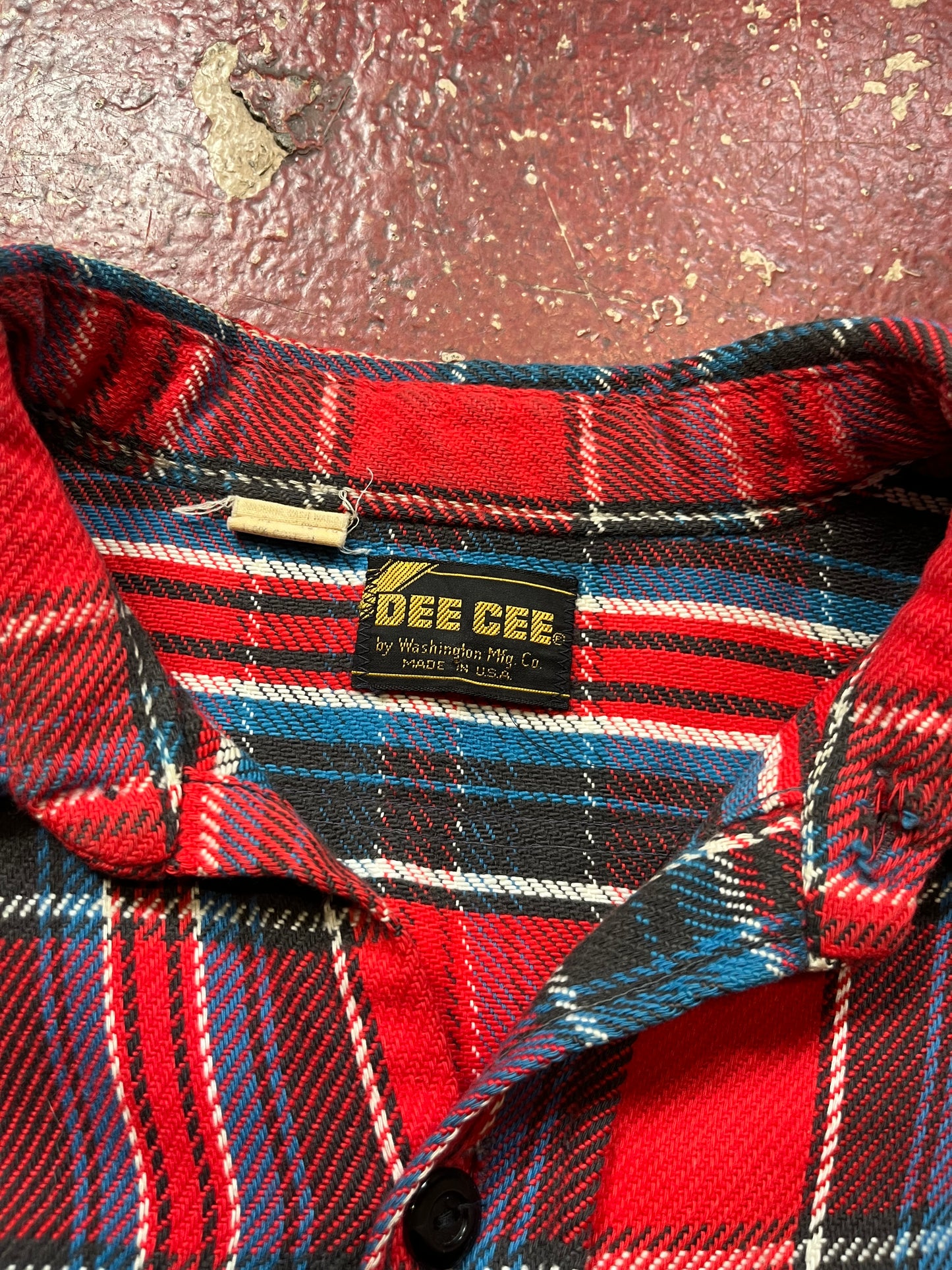 70s Dee Cee Red & Blue Cotton Flannel