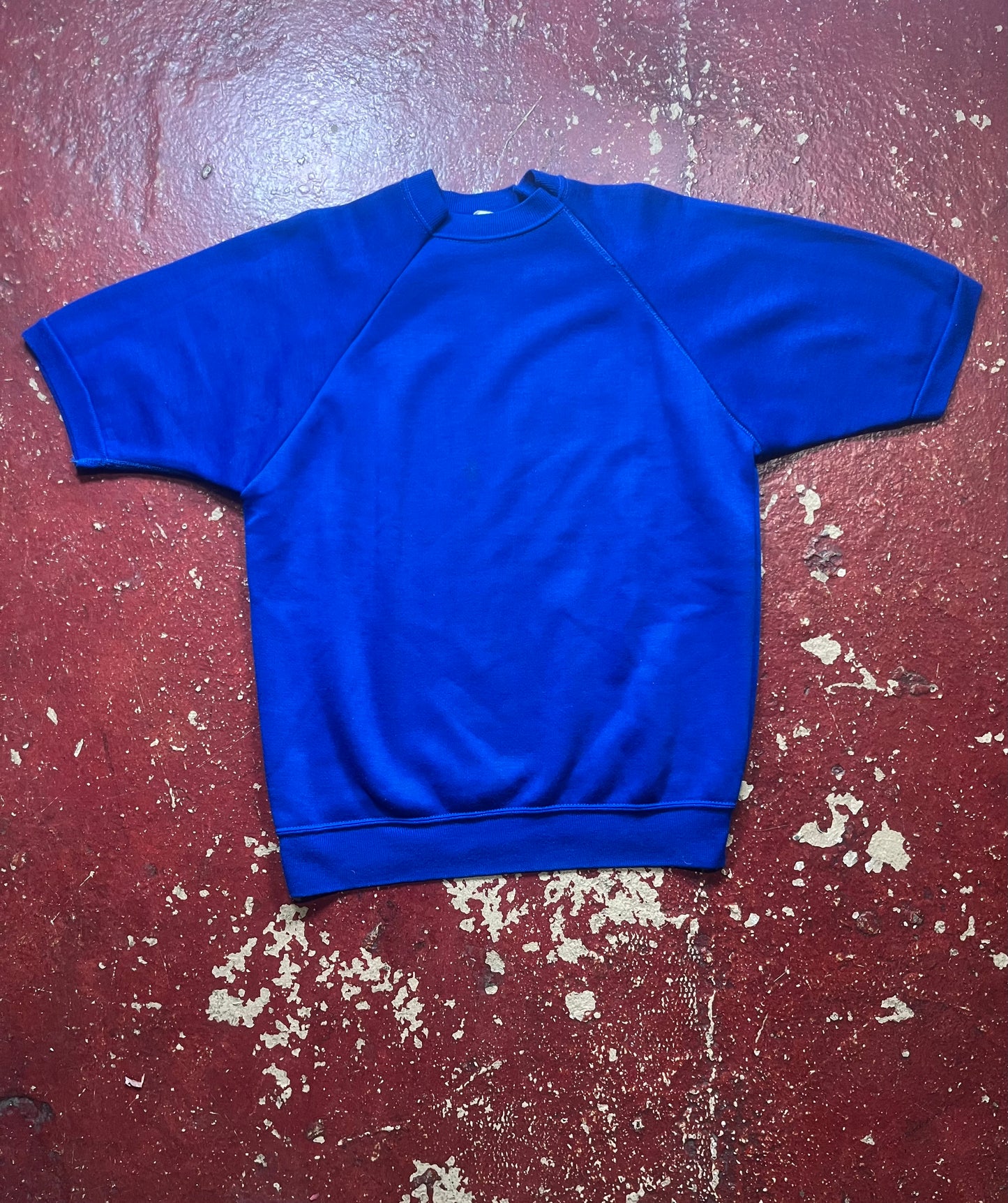 70s/80s Acrylic Blue Short Sleeve Crewneck