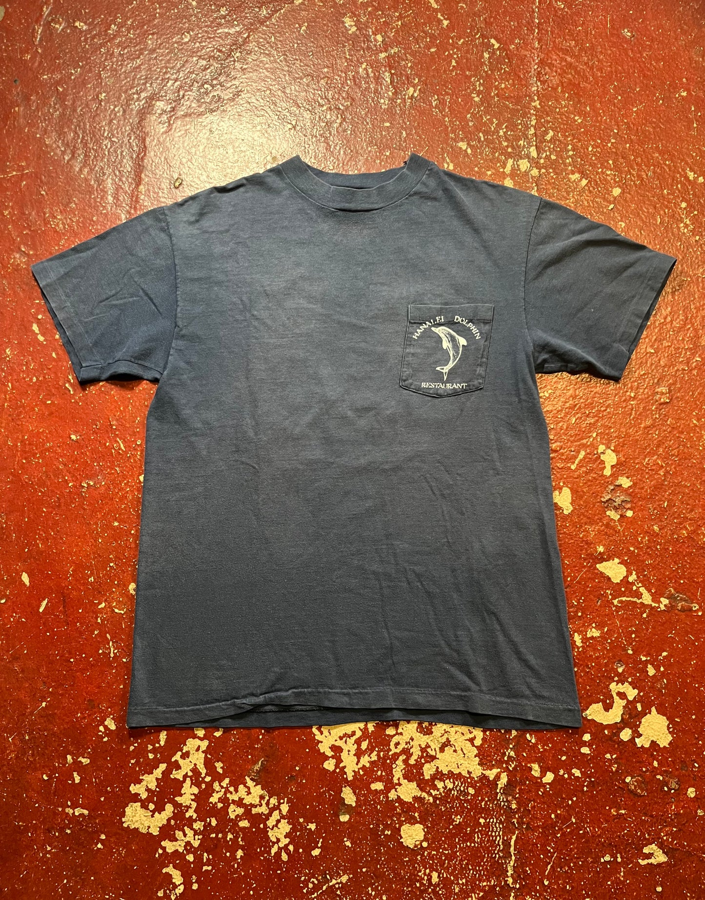 1977 Hannalei Dolphin Restaurant Pocket Tee