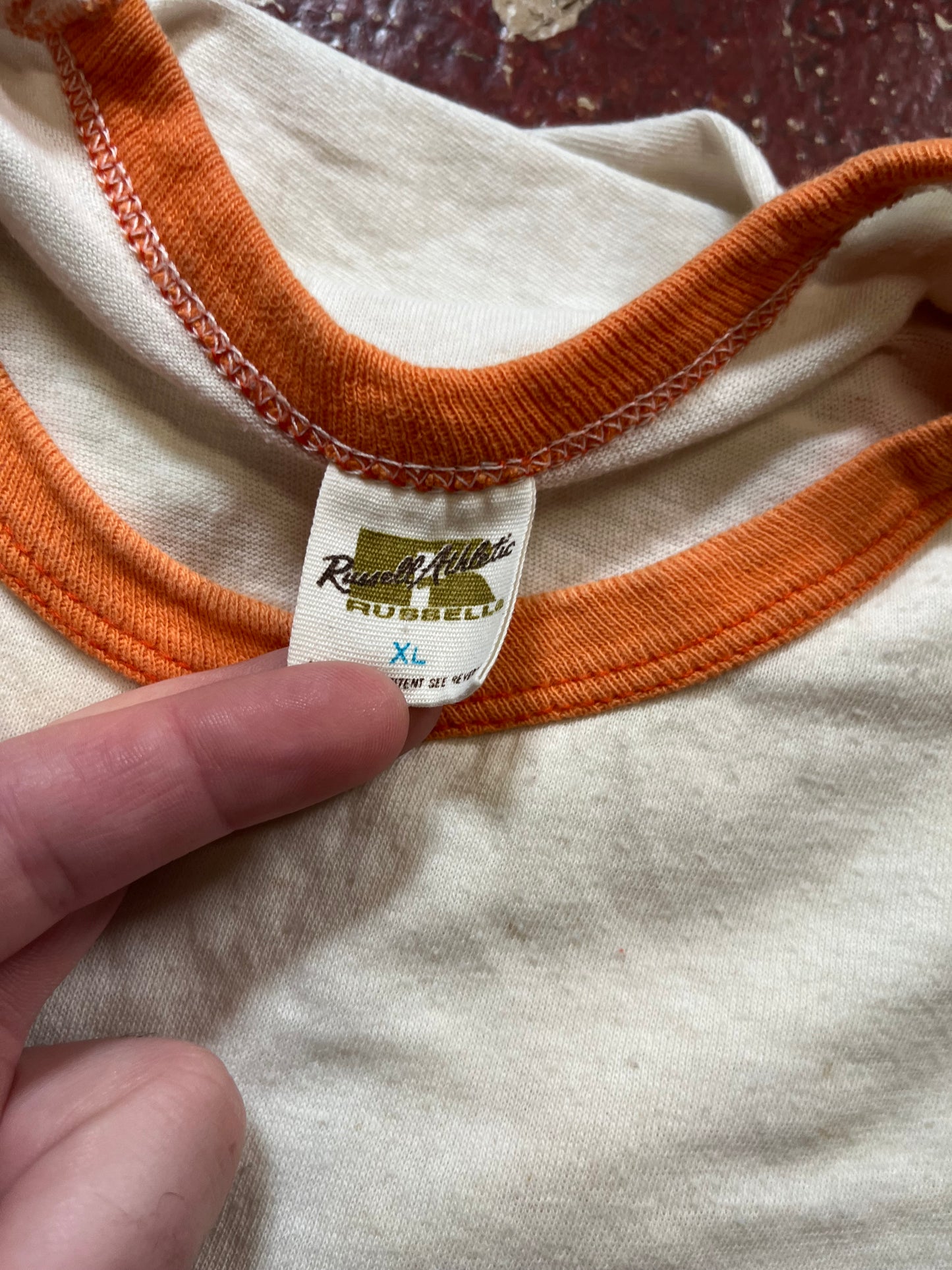 70s Russell White Ringer Tee