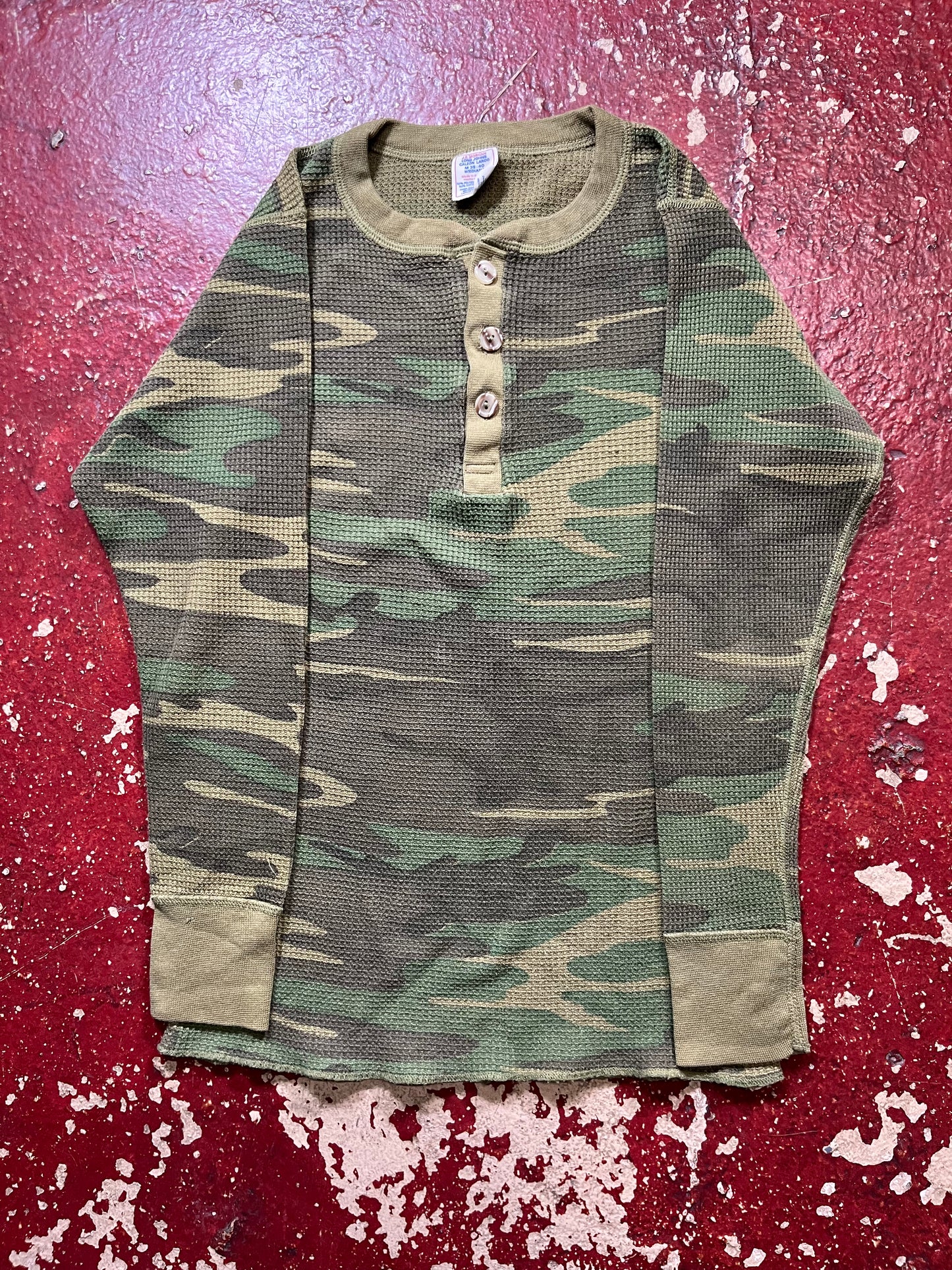 70s Camo Quarter Button Thermal