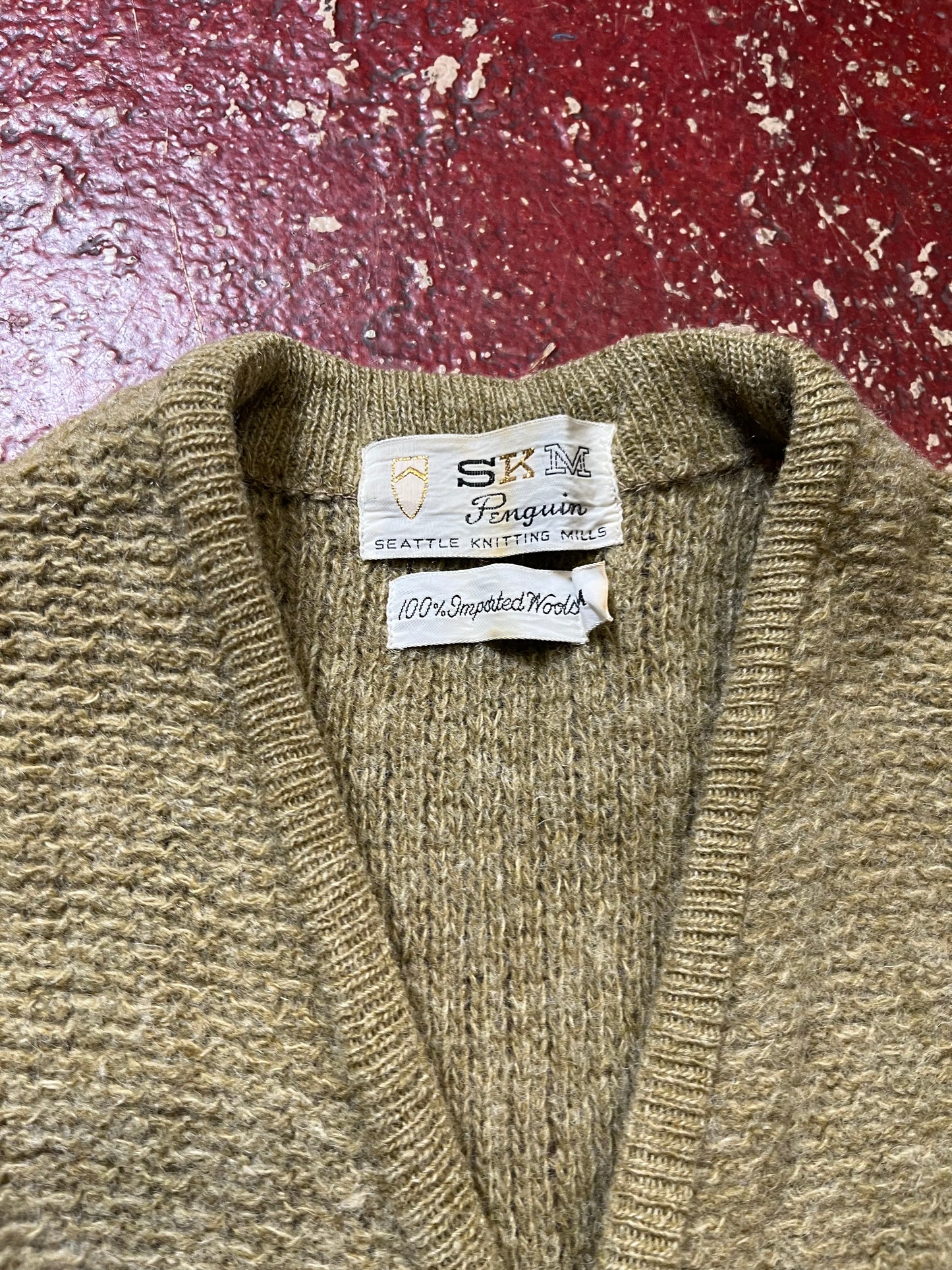 60s SKM Penguin Brown Cardigan