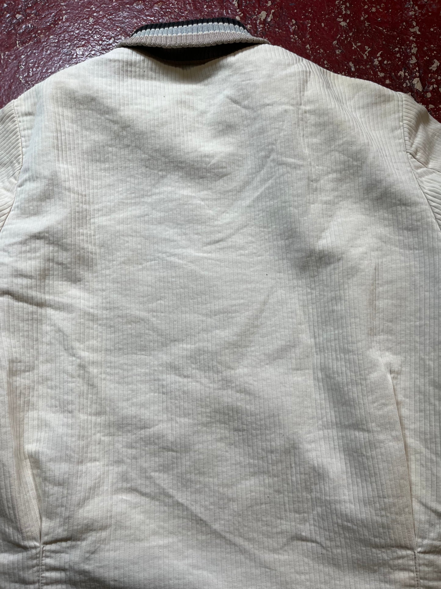 50s White Corduroy Shawl Collar Jacket