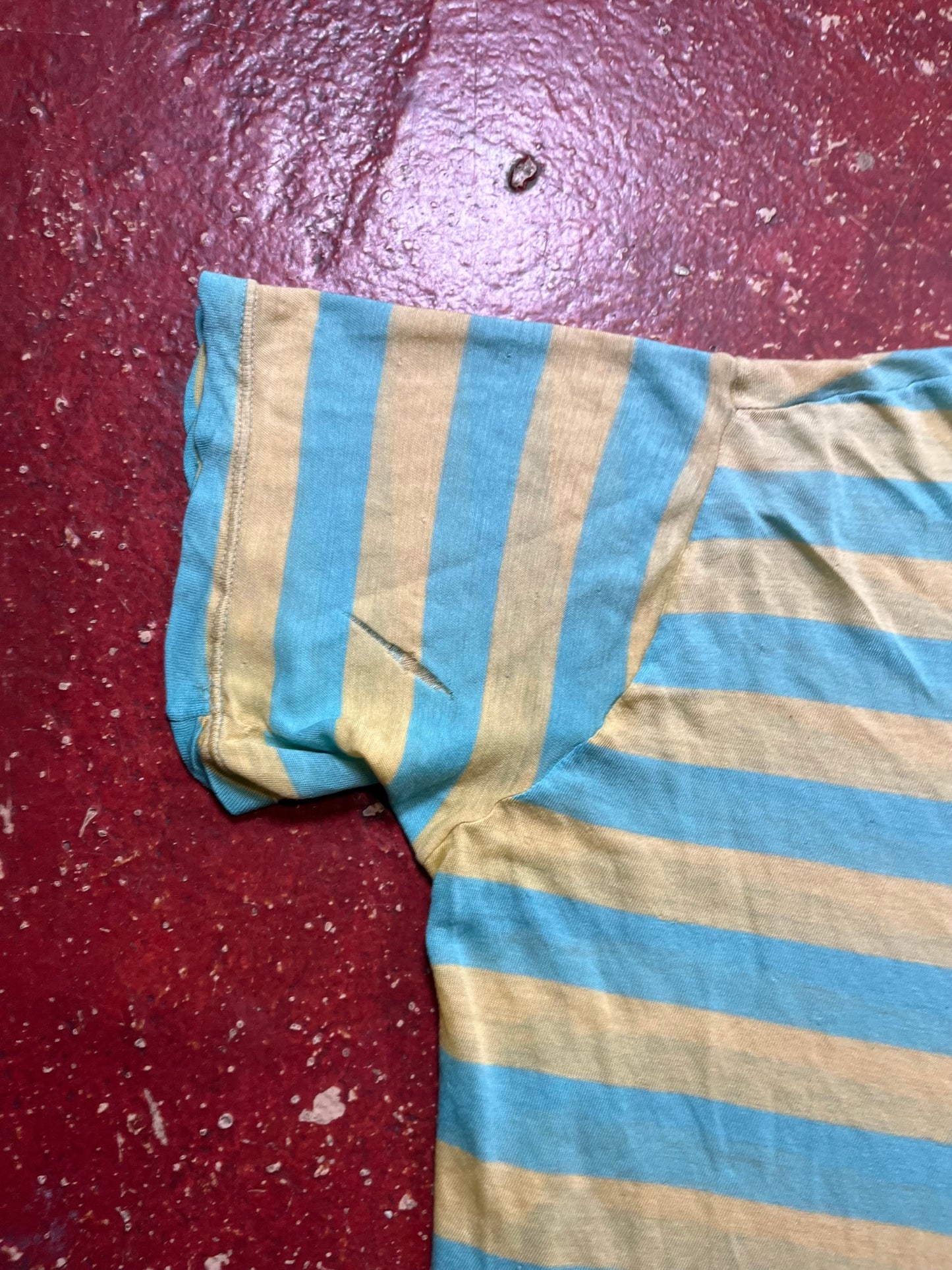 70s/80s Green & Blue Striped Tee
