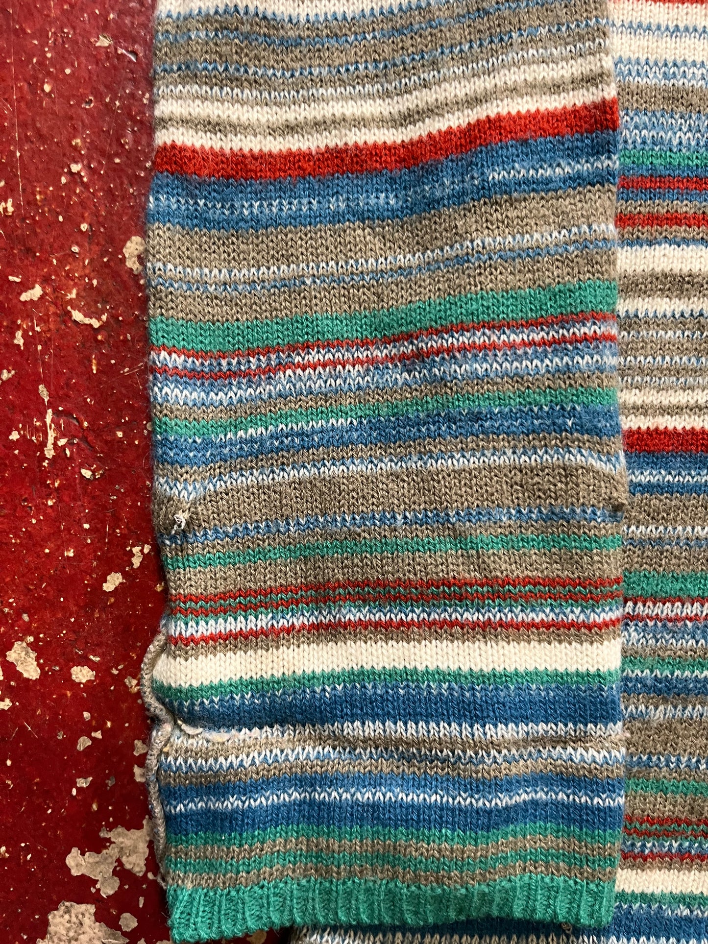 70s Sears Striped Knit Hoodie