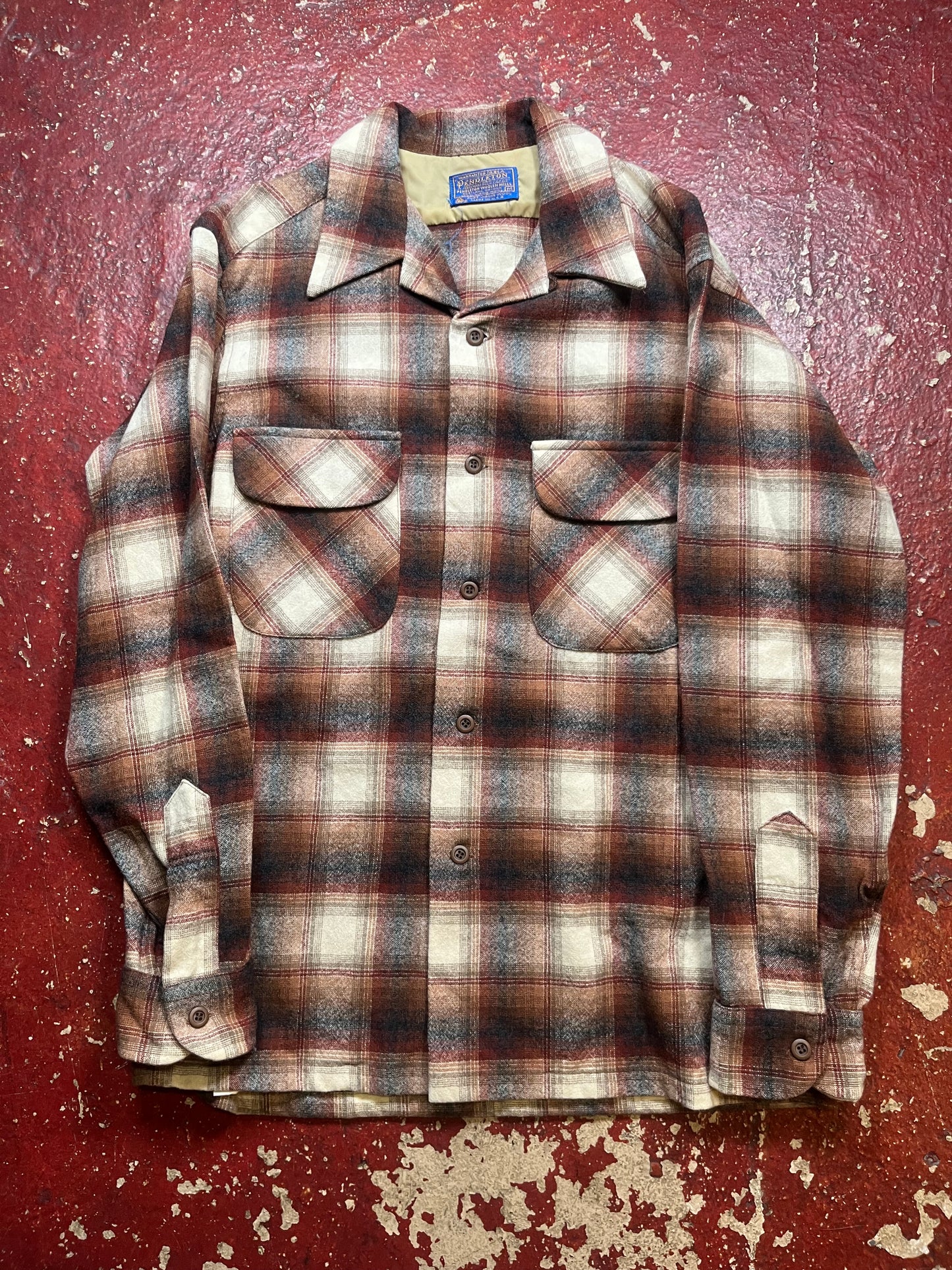 60s Pendleton Loop Collar Long Sleeve Board Shirt