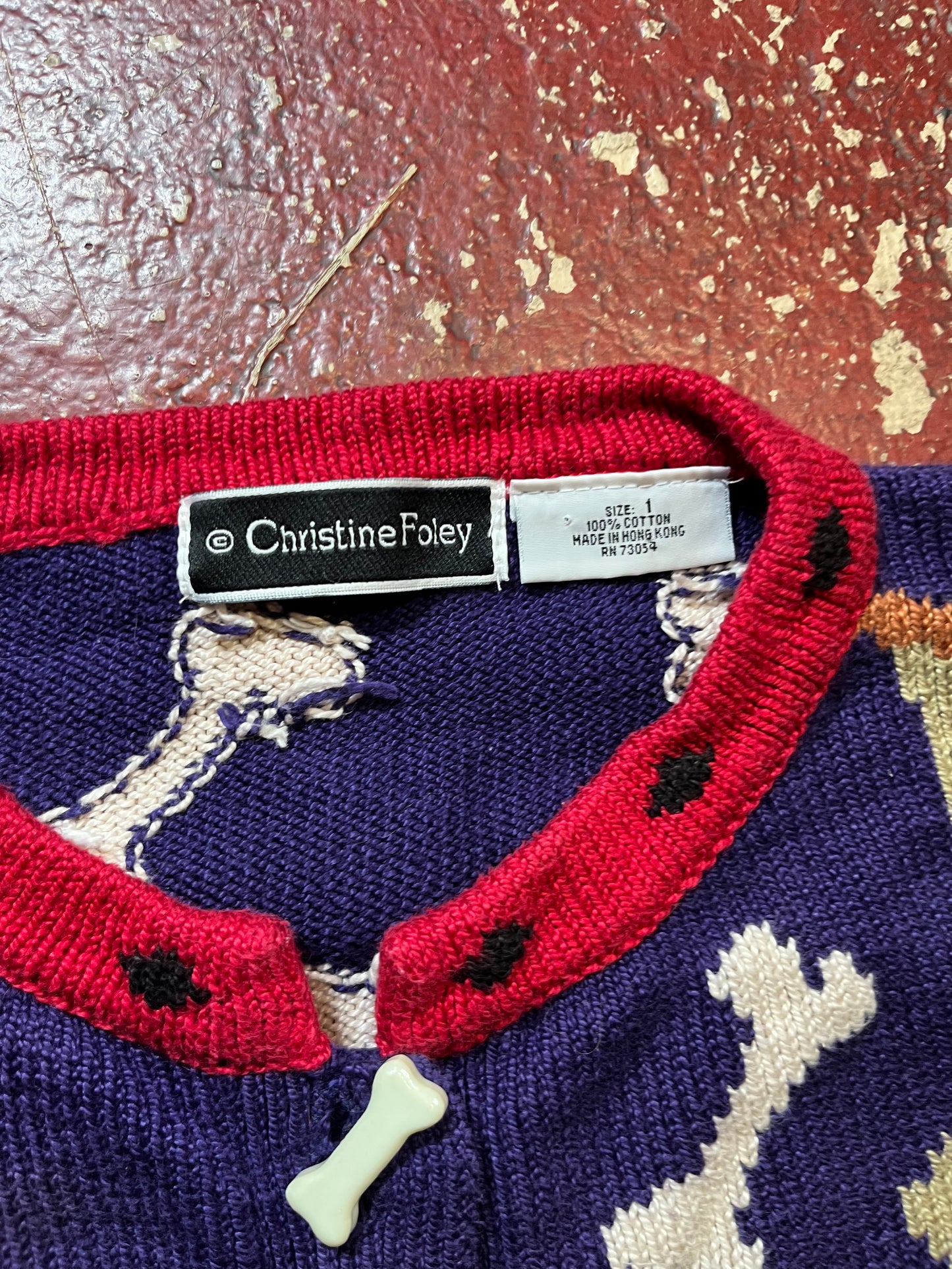 90s Christine Foley Dogs & Bones Cardigan