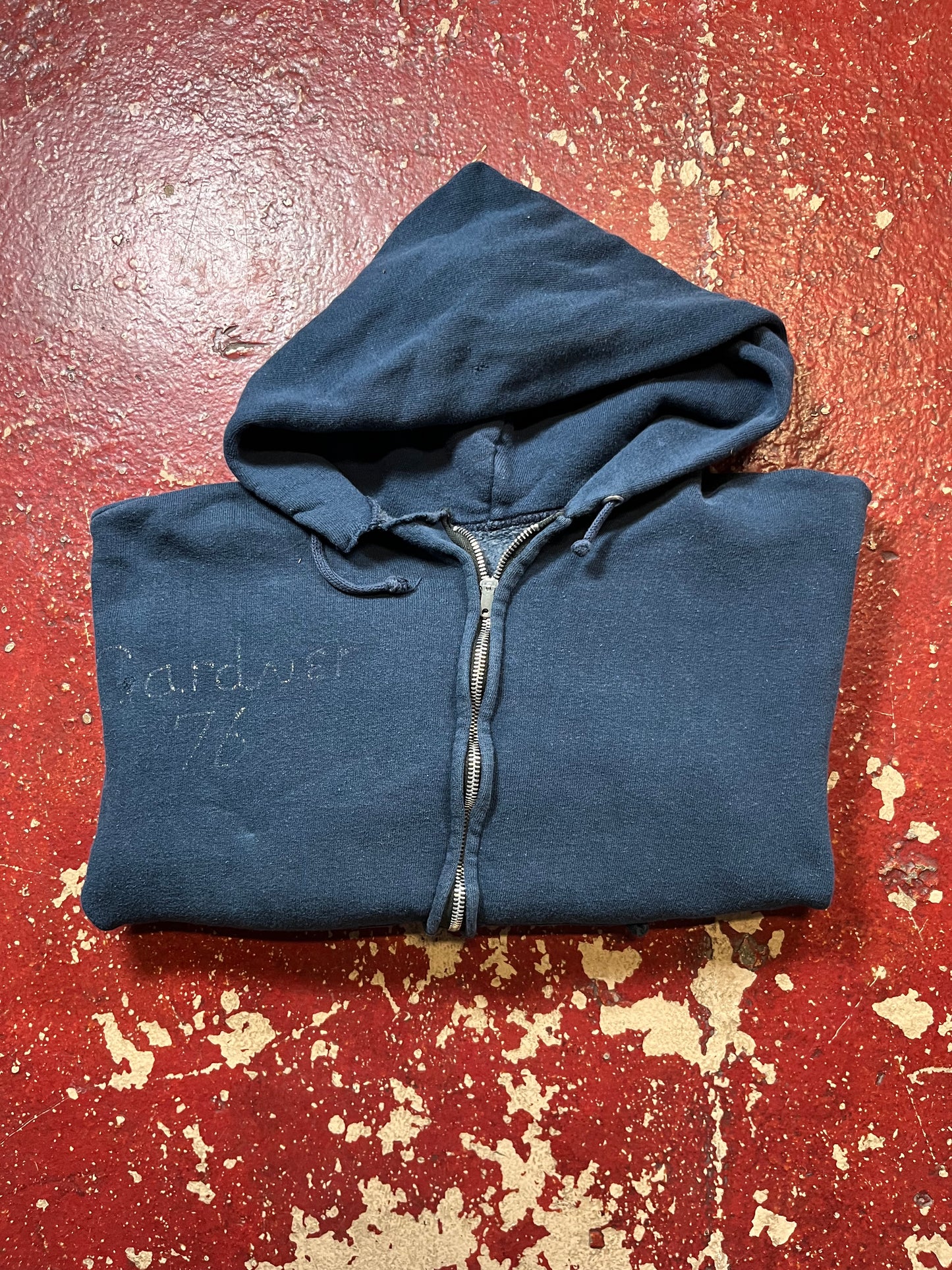 70s Blue Zip Up Hoodie