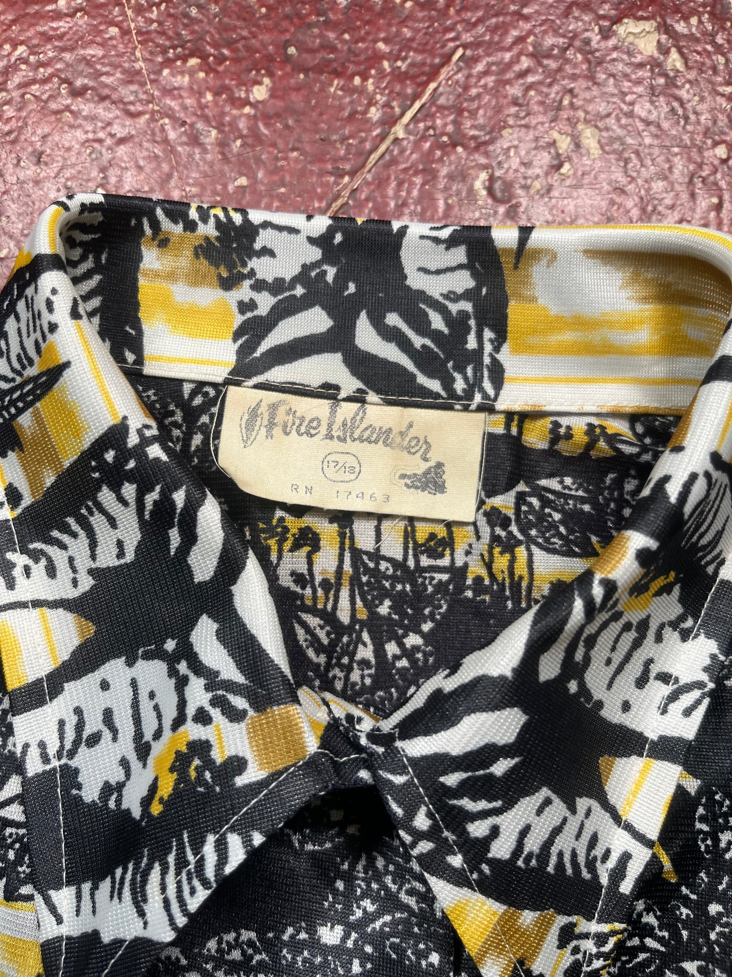 60s/70s Zebra Polyester Long Sleeve Button Up Shirt
