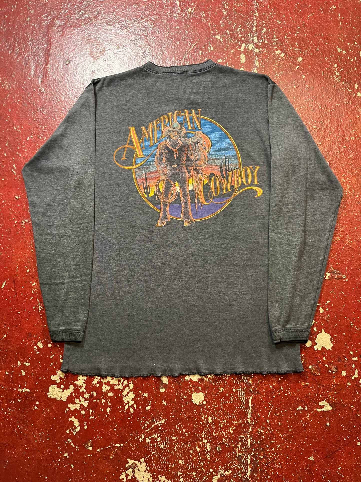 80s American Cowboy Henley Shirt