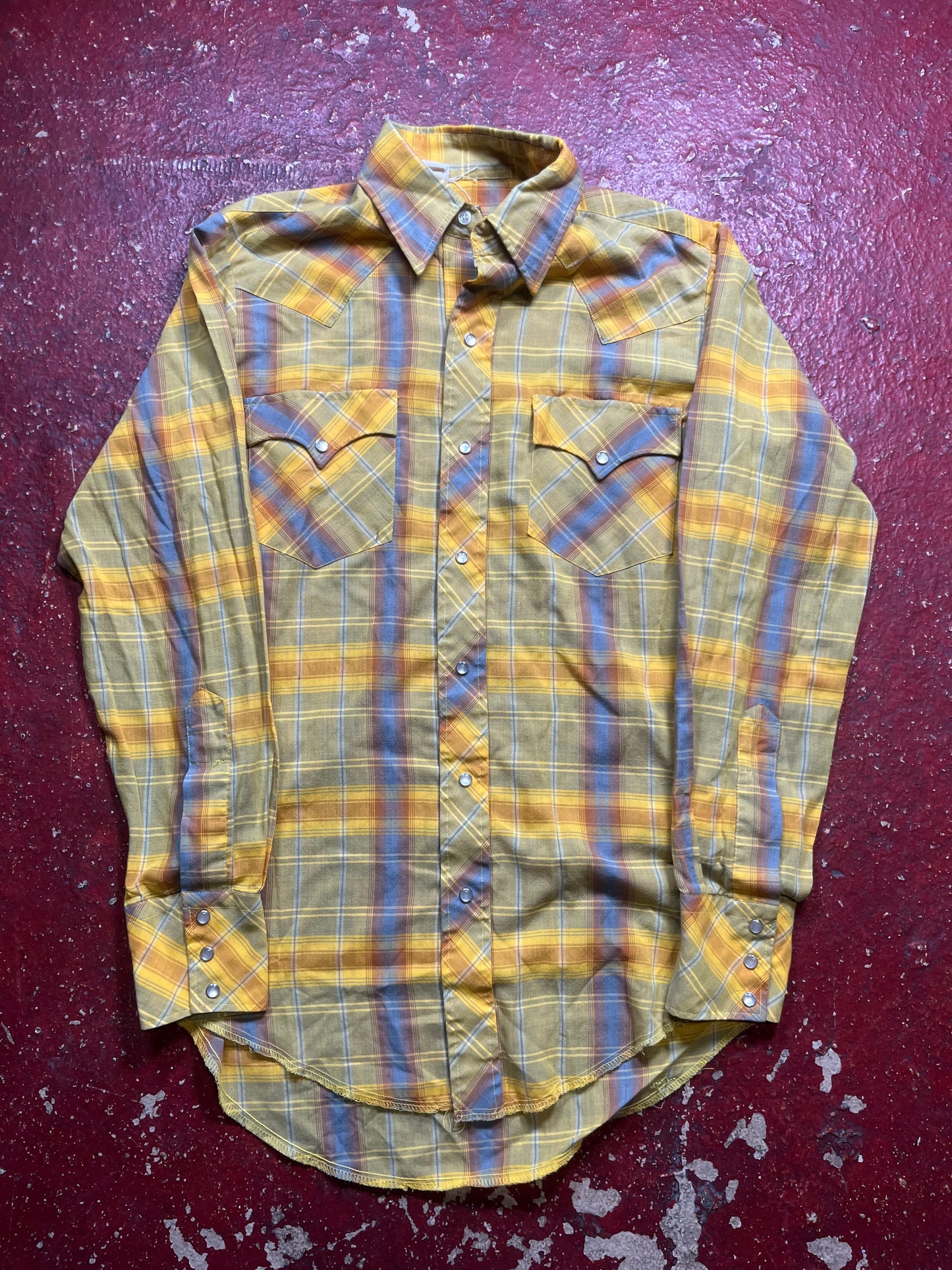 60s Saddle & Sage Pearl Snap Long Sleeve Shirt