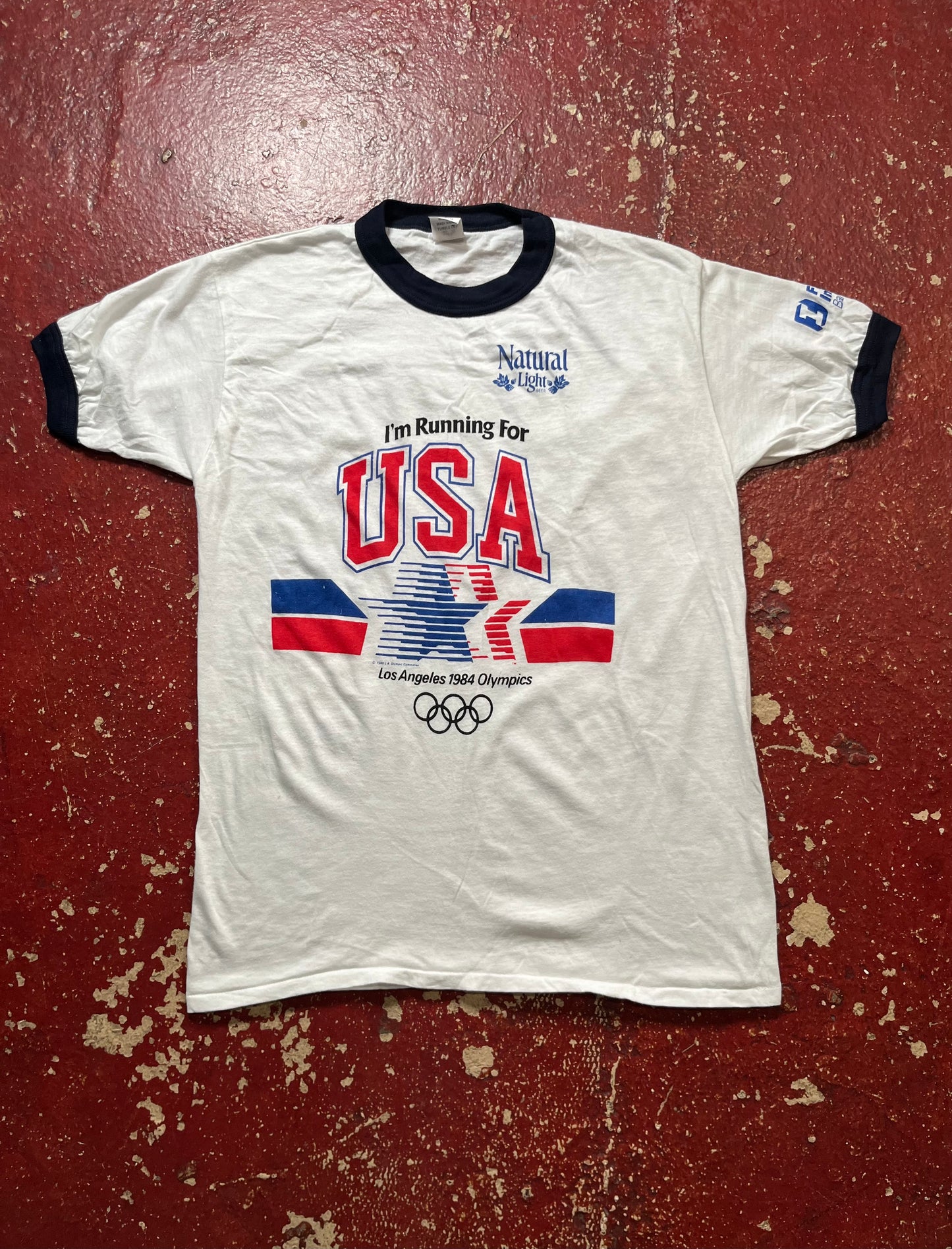 1984 Running USA Olympics Ringer Tee