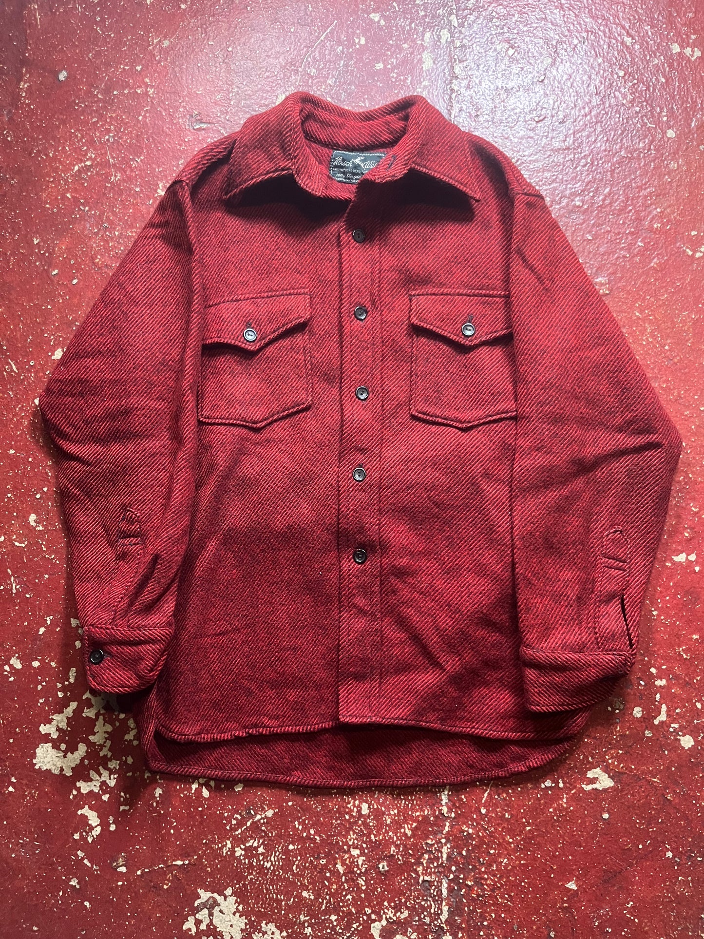 50s Kirsch Weis Wool Red & Black Flannel