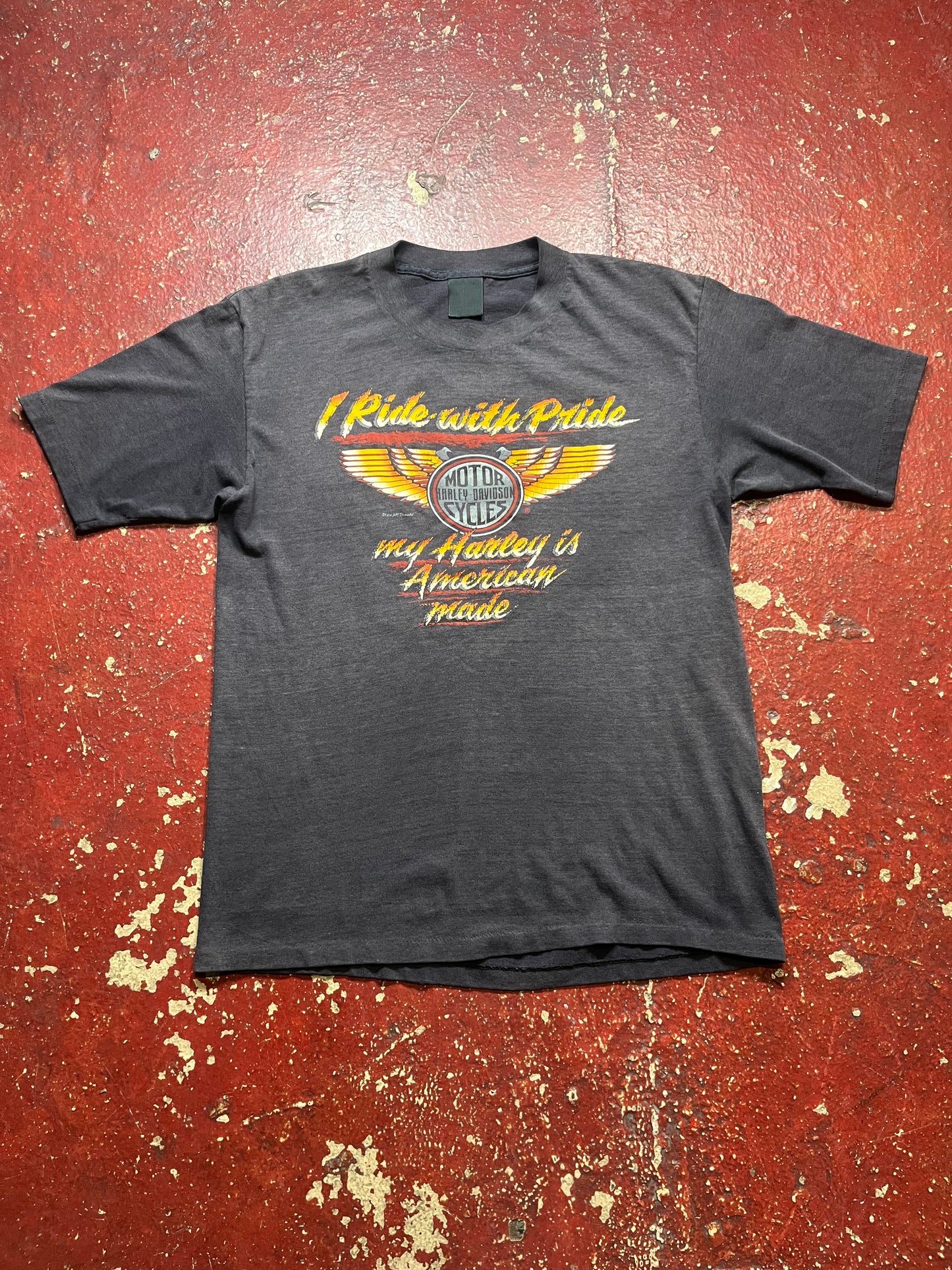 1984 3D Emblem Harley Davidson “I Ride With Pride” Tee