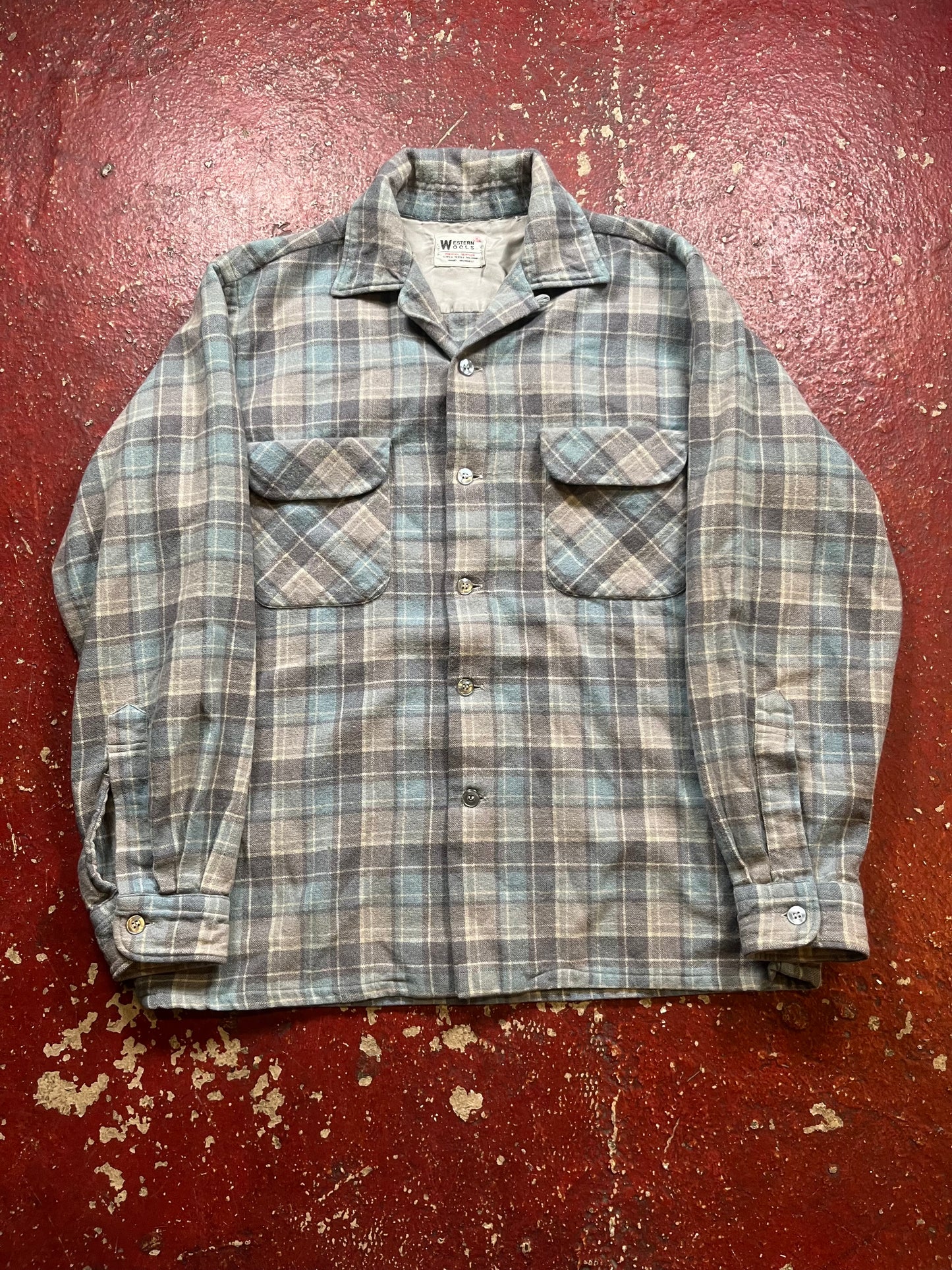 60s Western Wool Loop Collar Flannel