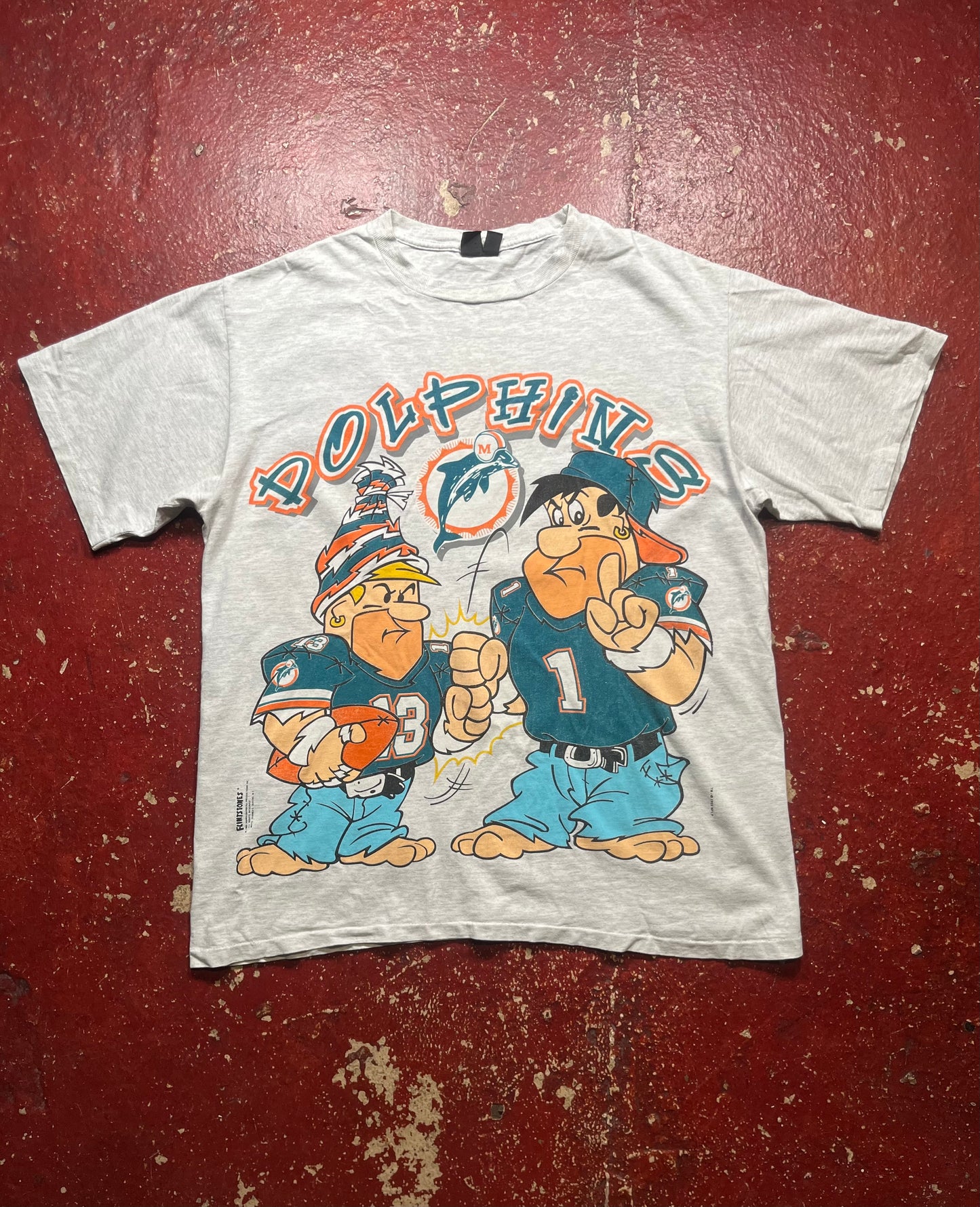 1993 Flintstones Miami Dolphins Tee