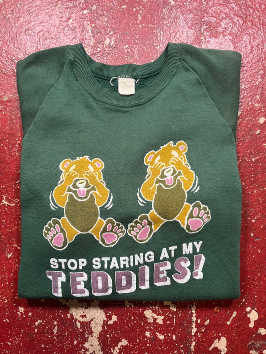 70s Stop Staring At My Teddies Crewneck