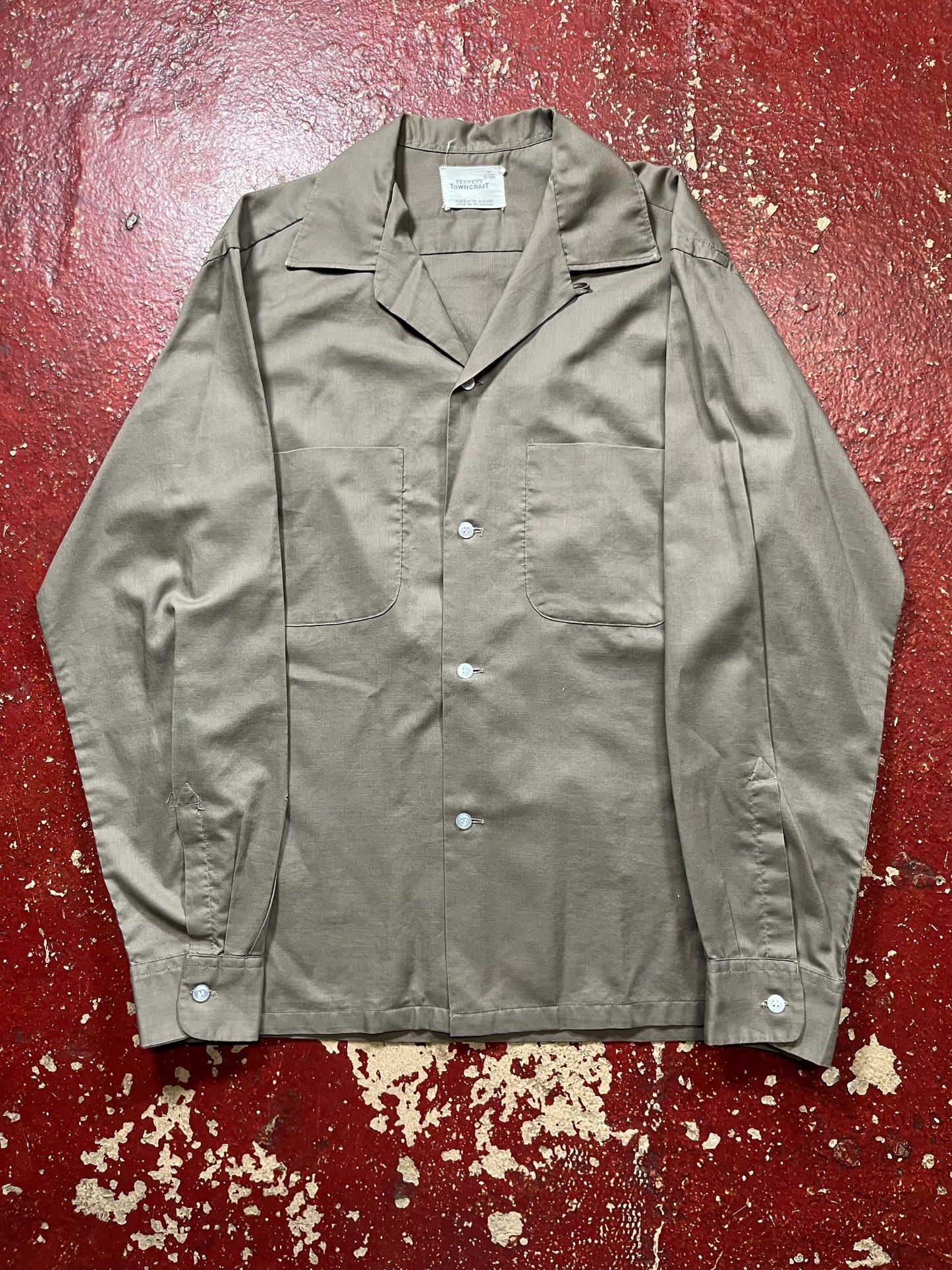 60s Penneys Towncraft Loop Collar Long Sleeve Shirt