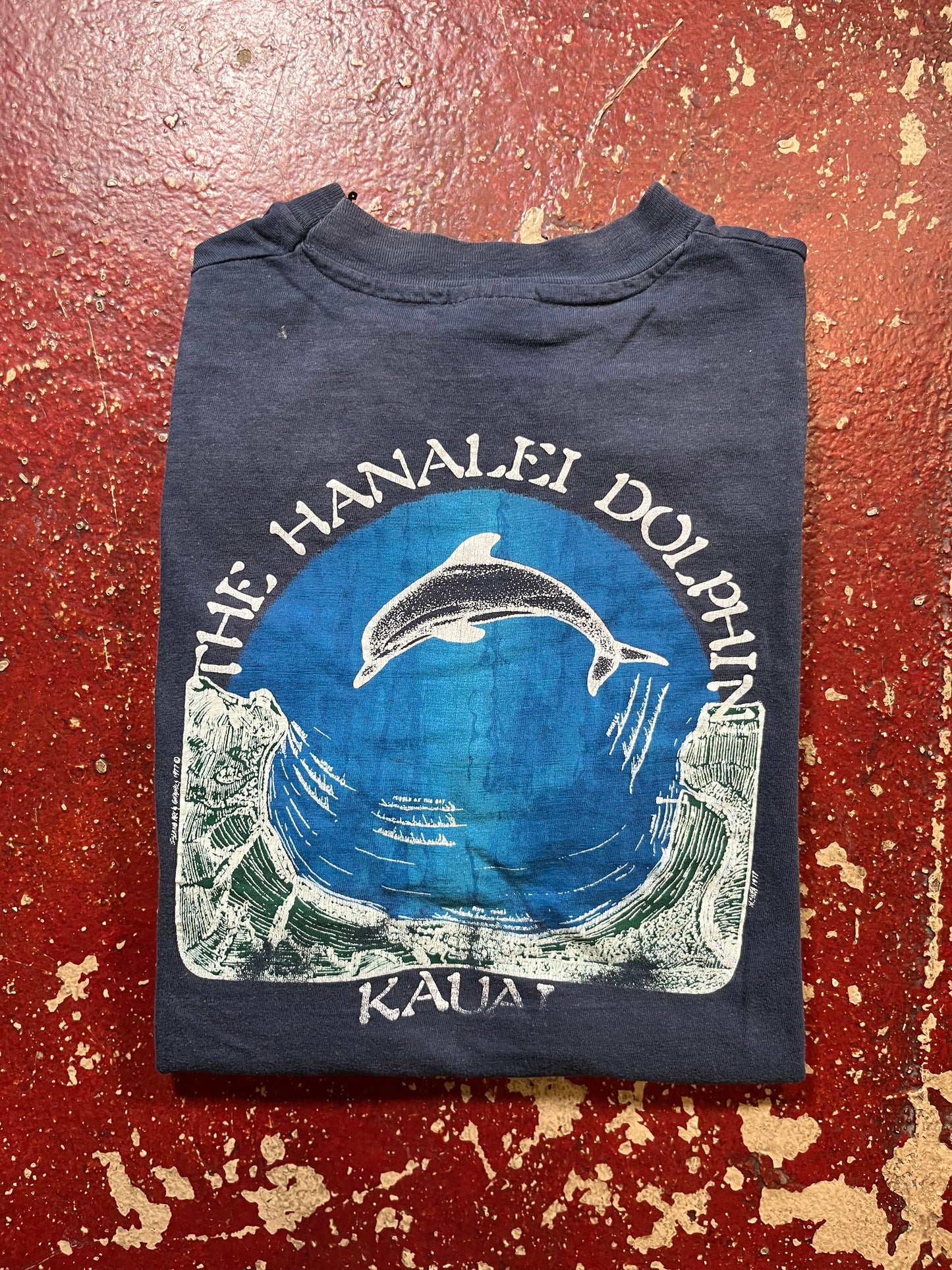 1977 Hannalei Dolphin Restaurant Pocket Tee