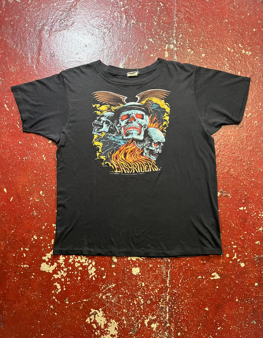 1986 3D Emblem Easyriders Melting Skulls Tee