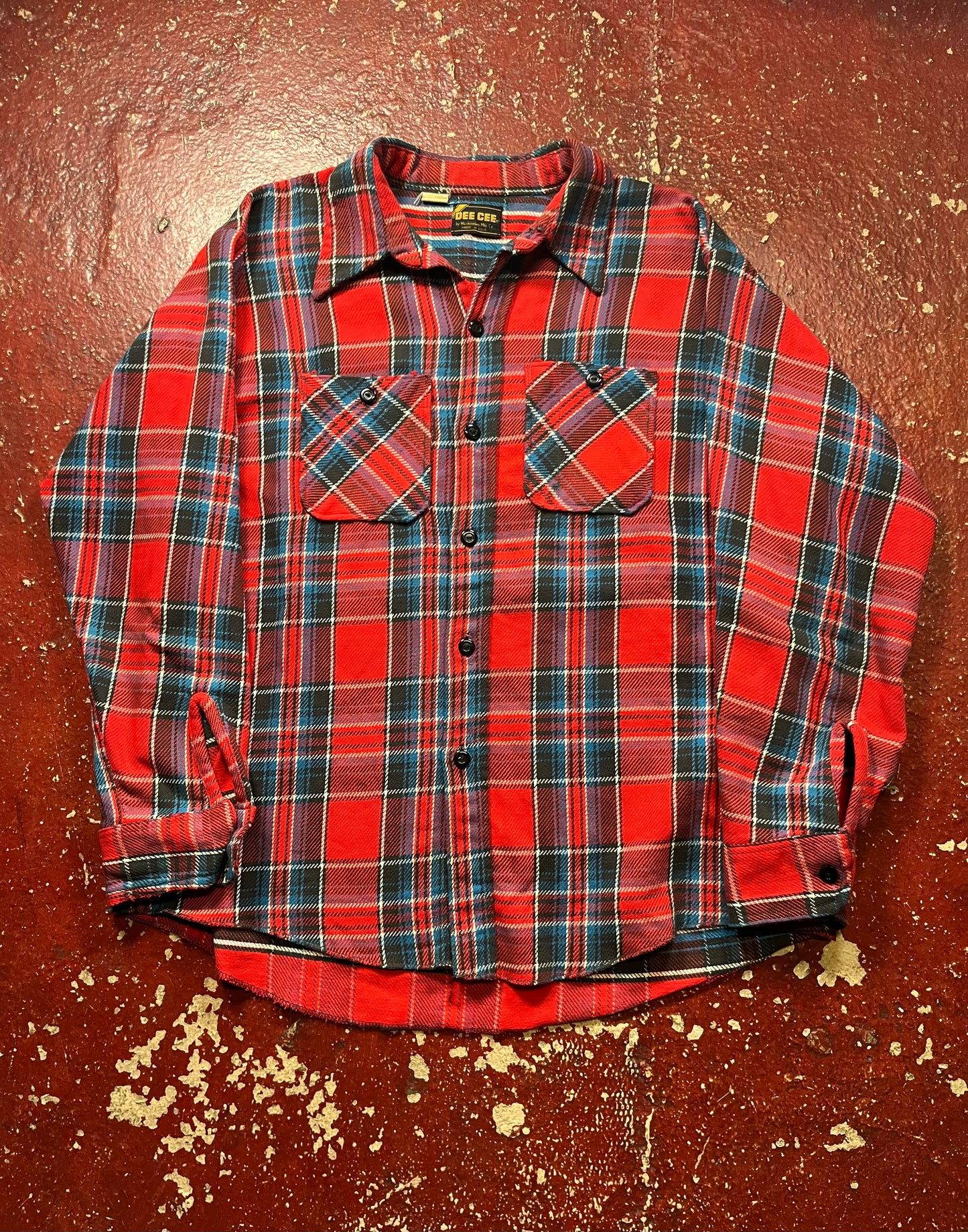 70s Dee Cee Red & Blue Cotton Flannel