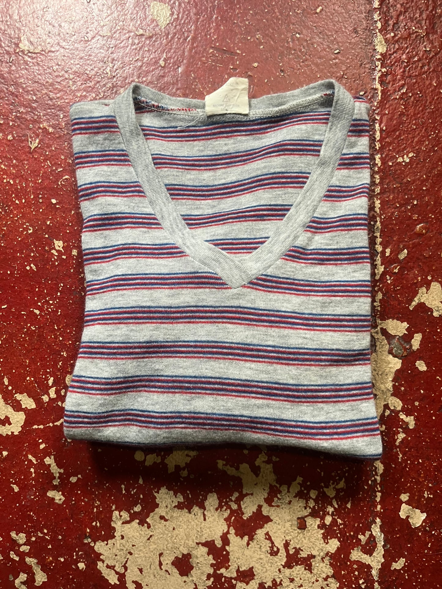 70s/80s Striped V-Neck Sweater