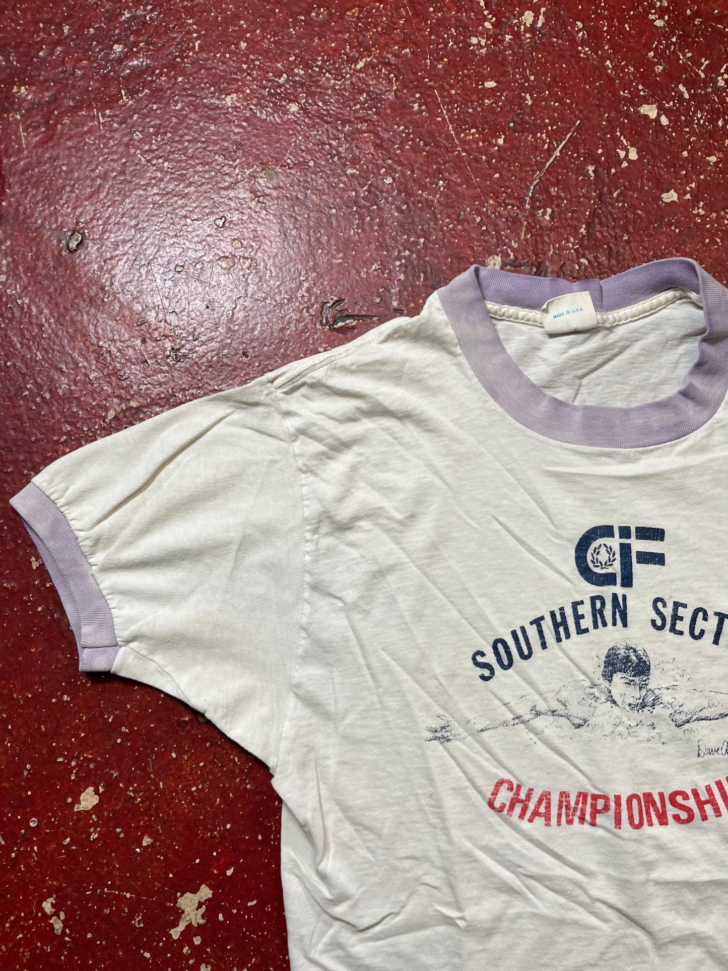 70s/80s Southern Section Swimming Ringer Tee