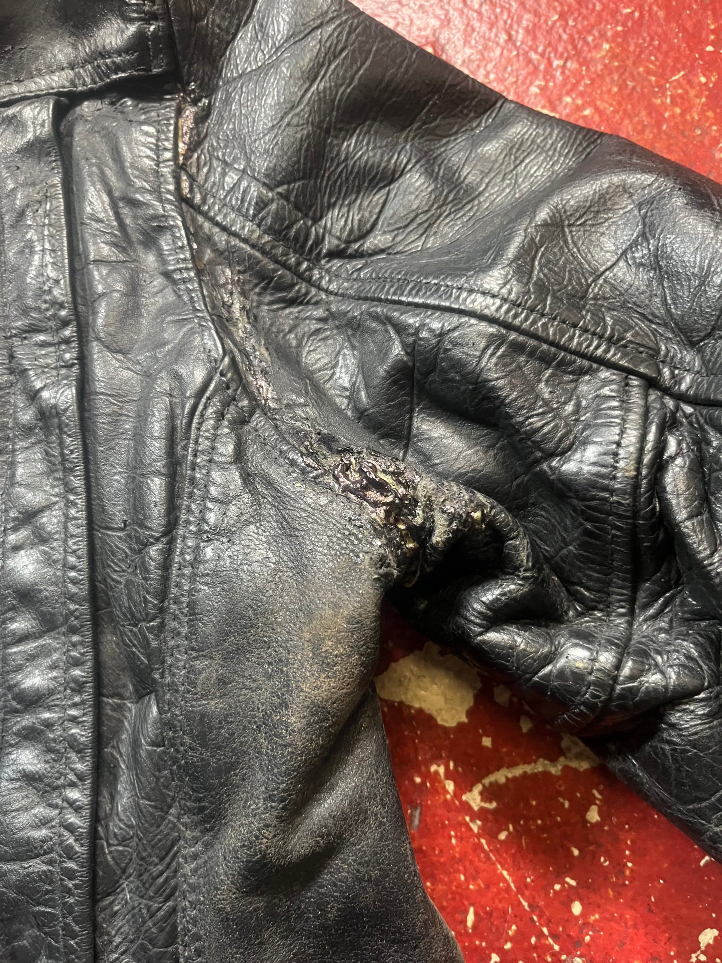 50s D Pocket Leather Jacket