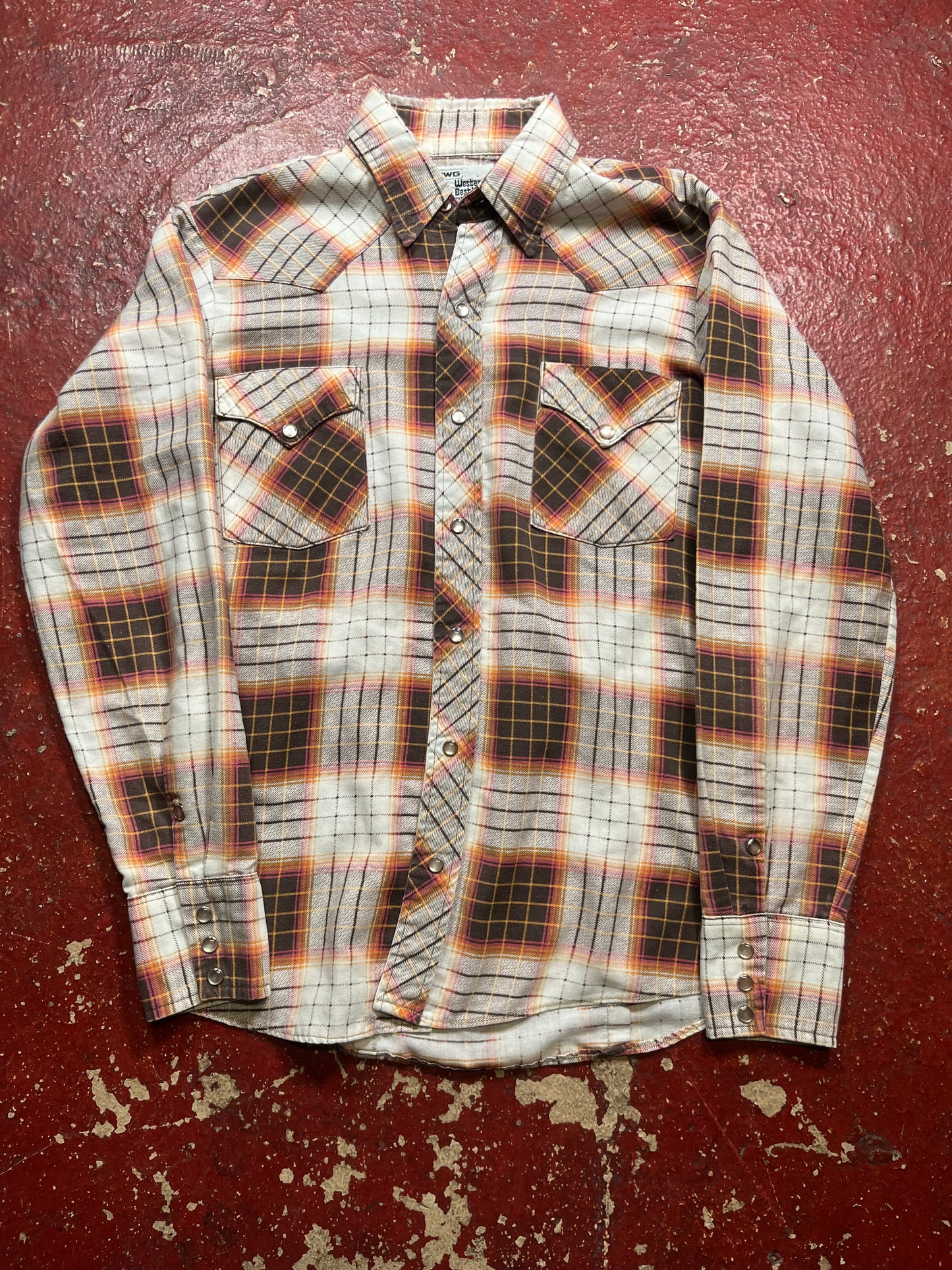 70s MWG Pearl Snap Cotton Flannel