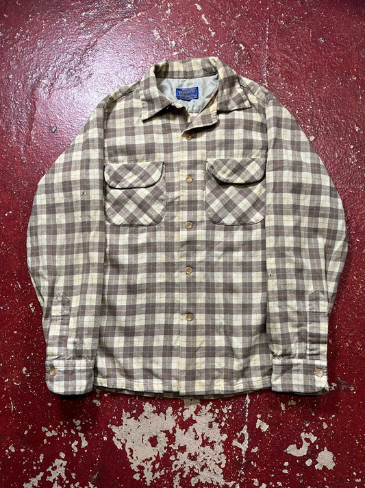 60s Pendleton Yellow & Brown Long Sleeve Board Shirt