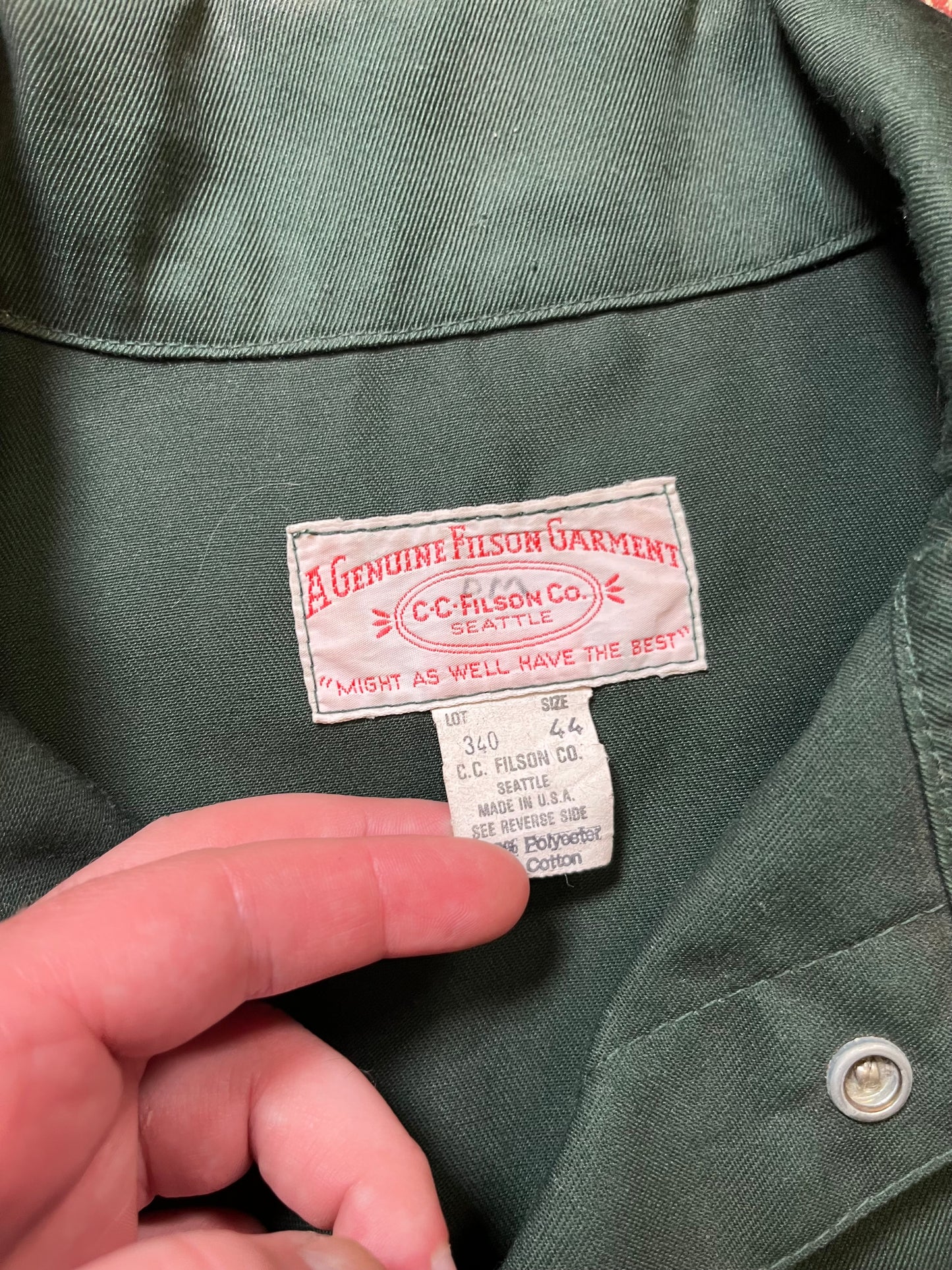 70s Filson US Forest Service Green Mackinaw Jacket