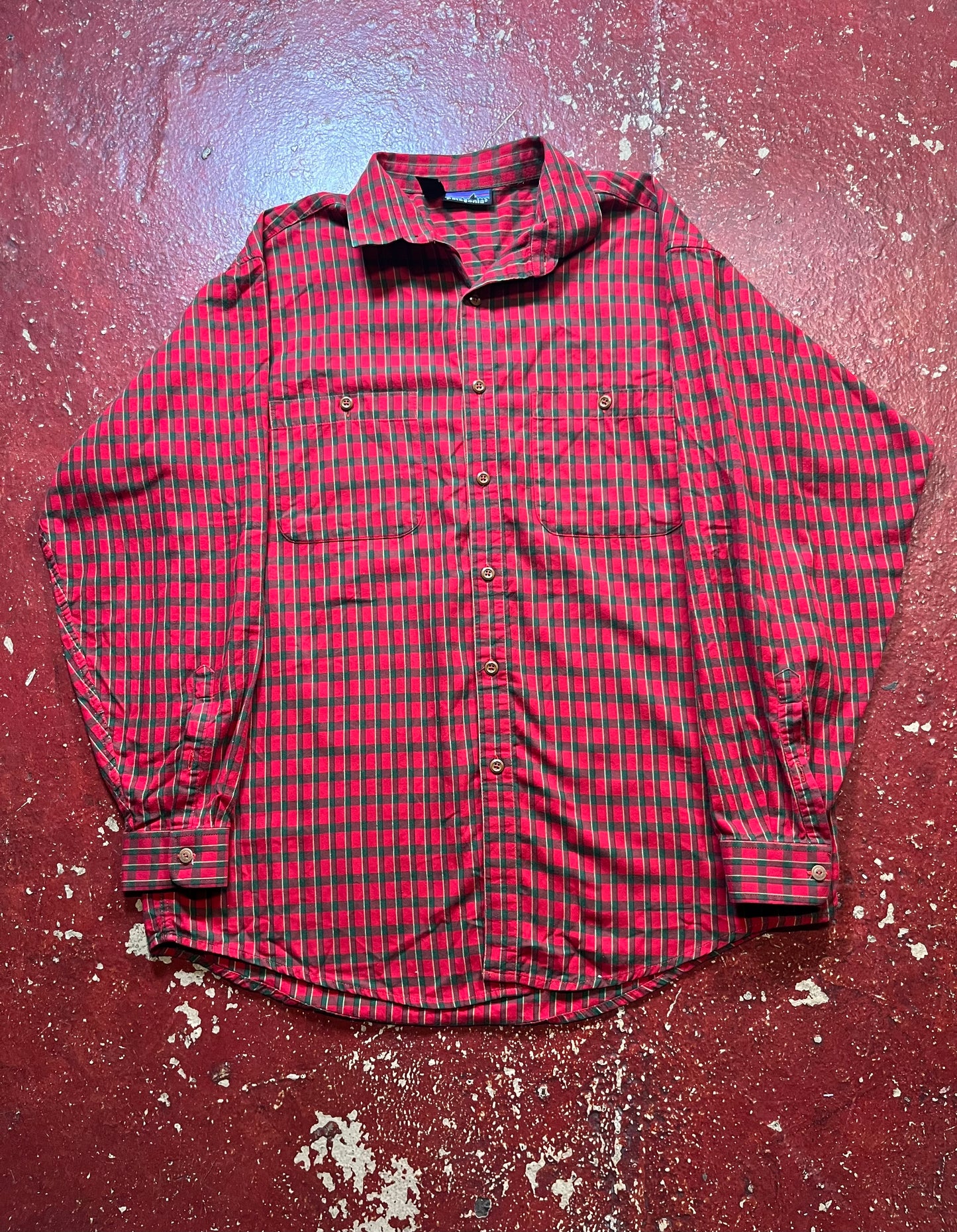 90s Patagonia Red & Green Long Sleeve Shirt